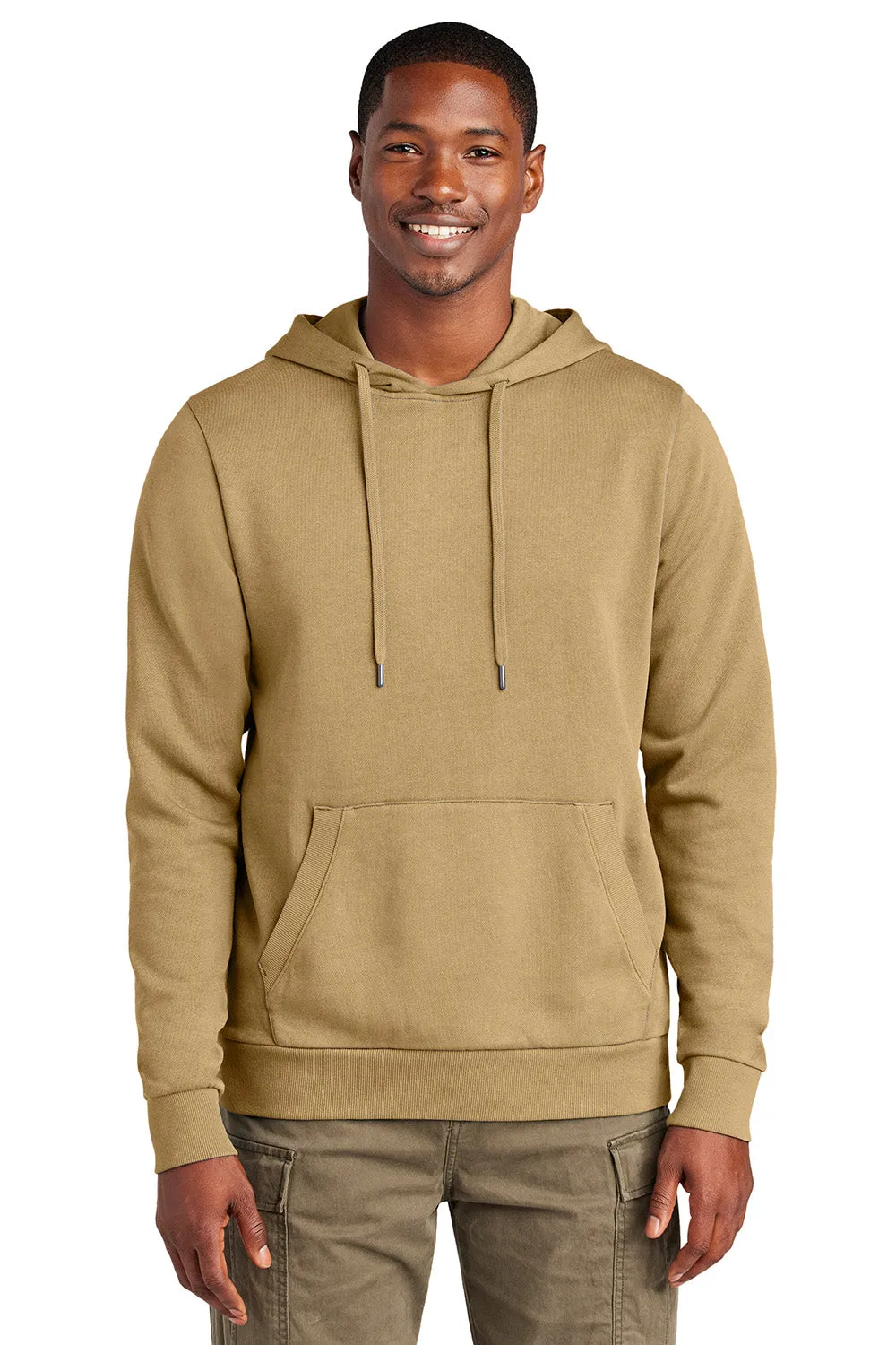 District Mens District Wash Fleece Hooded Sweatshirt Hoodie w/ Pouch Pocket - Golden Spice