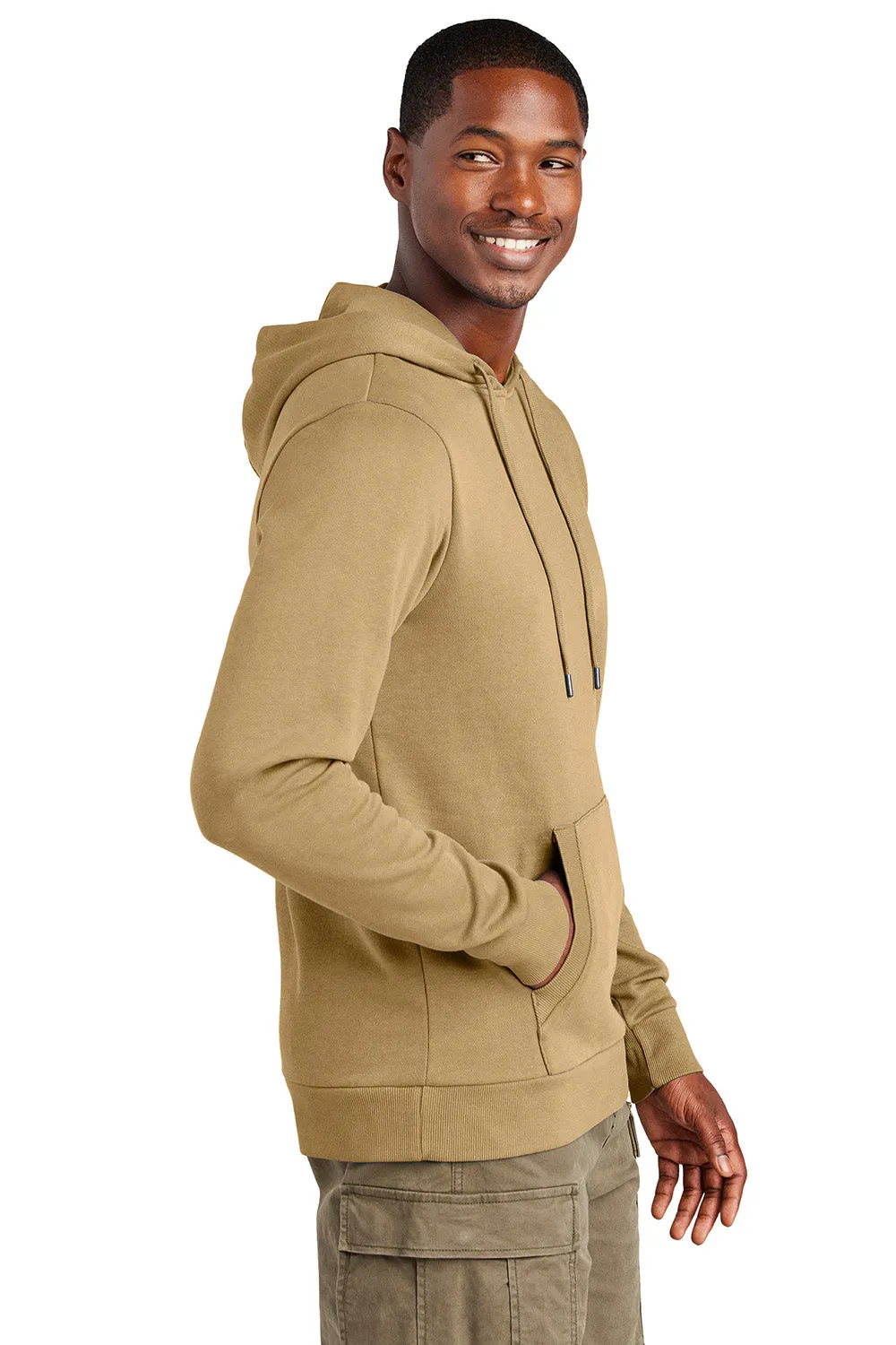 District Mens District Wash Fleece Hooded Sweatshirt Hoodie w/ Pouch Pocket - Golden Spice