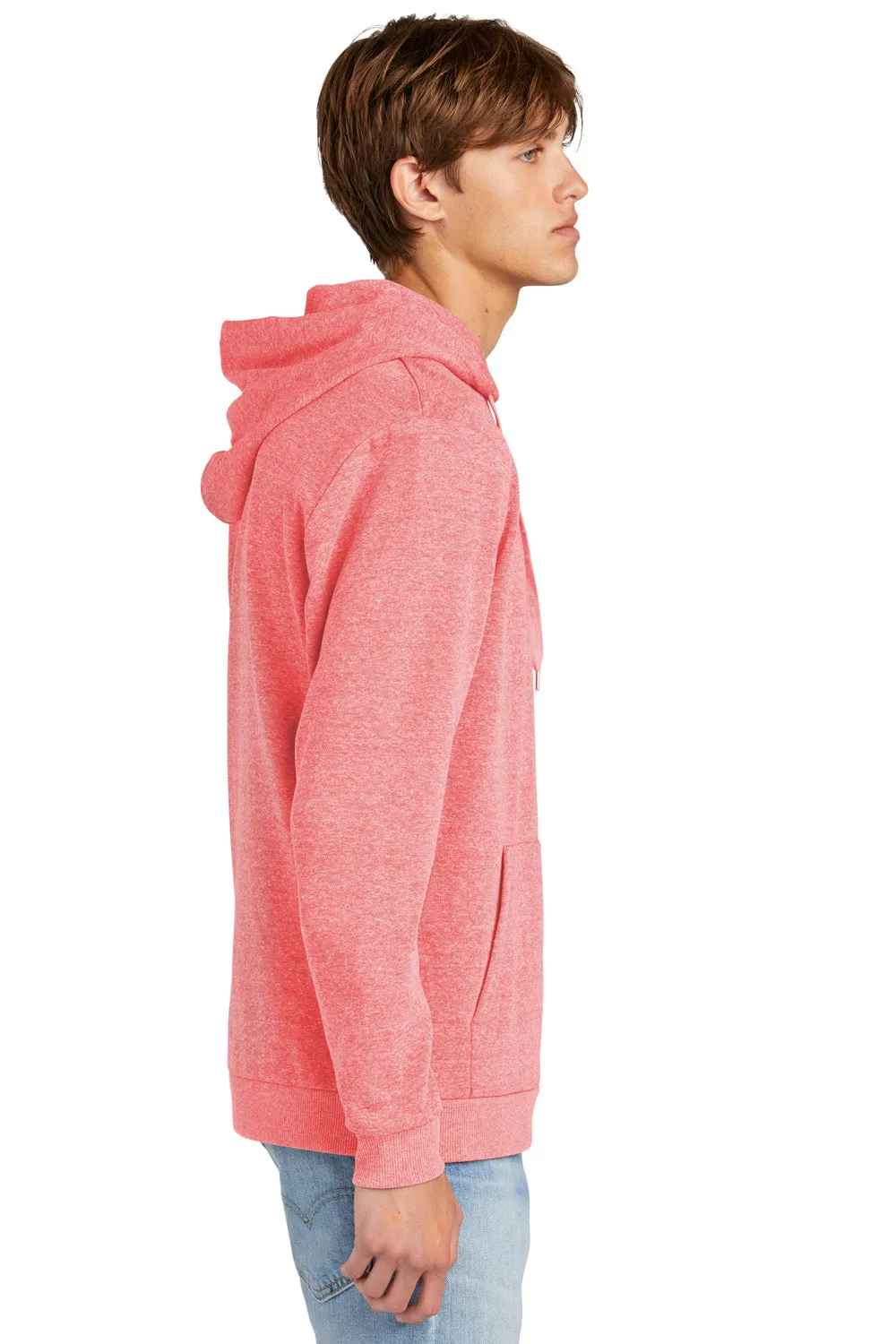 District Mens Perfect Tri Fleece Hooded Sweatshirt Hoodie w/ Pouch Pocket - Red Frost