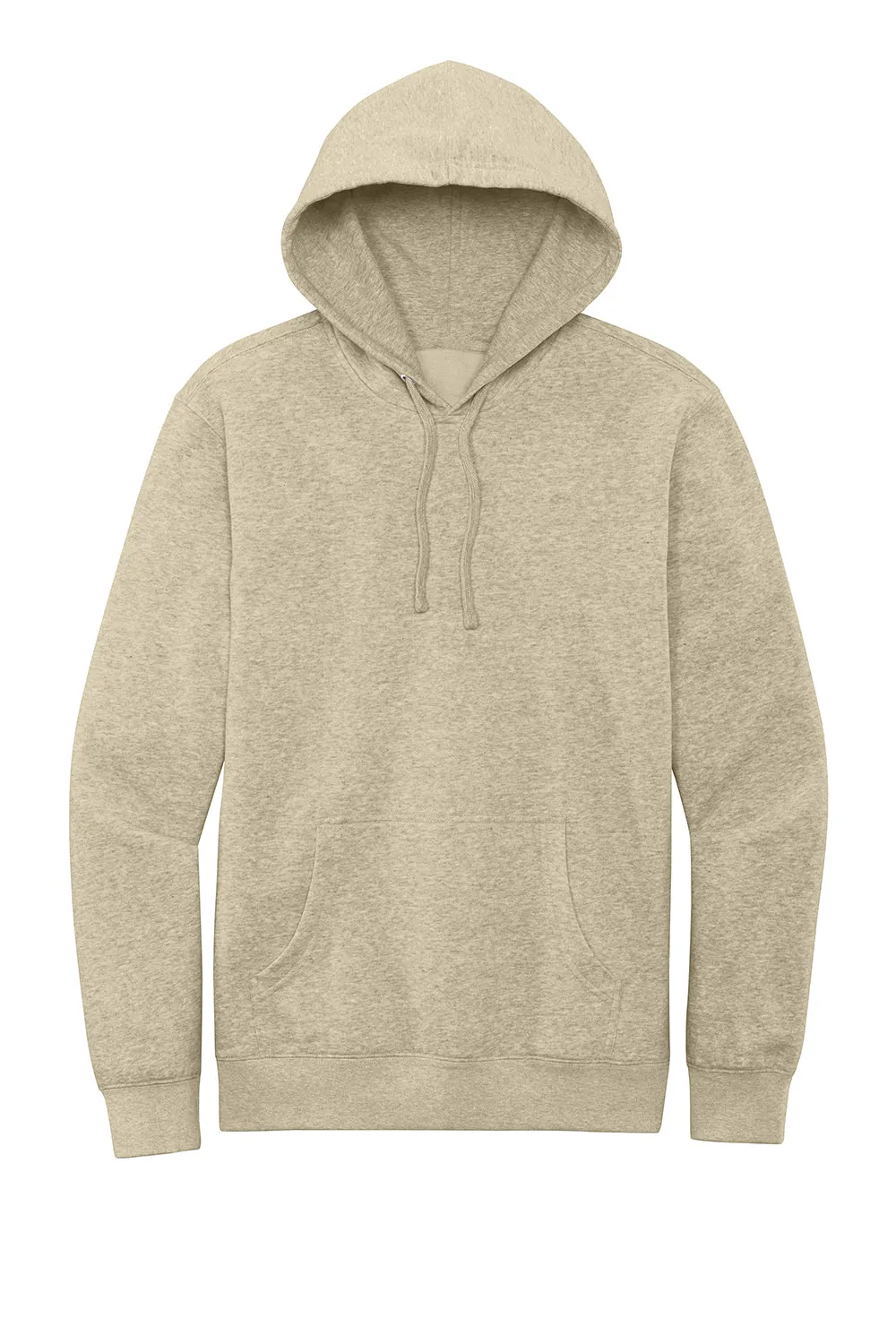 District Mens Very Important Fleece Hooded Sweatshirt Hoodie w/ Pouch Pocket - Heather Oatmeal