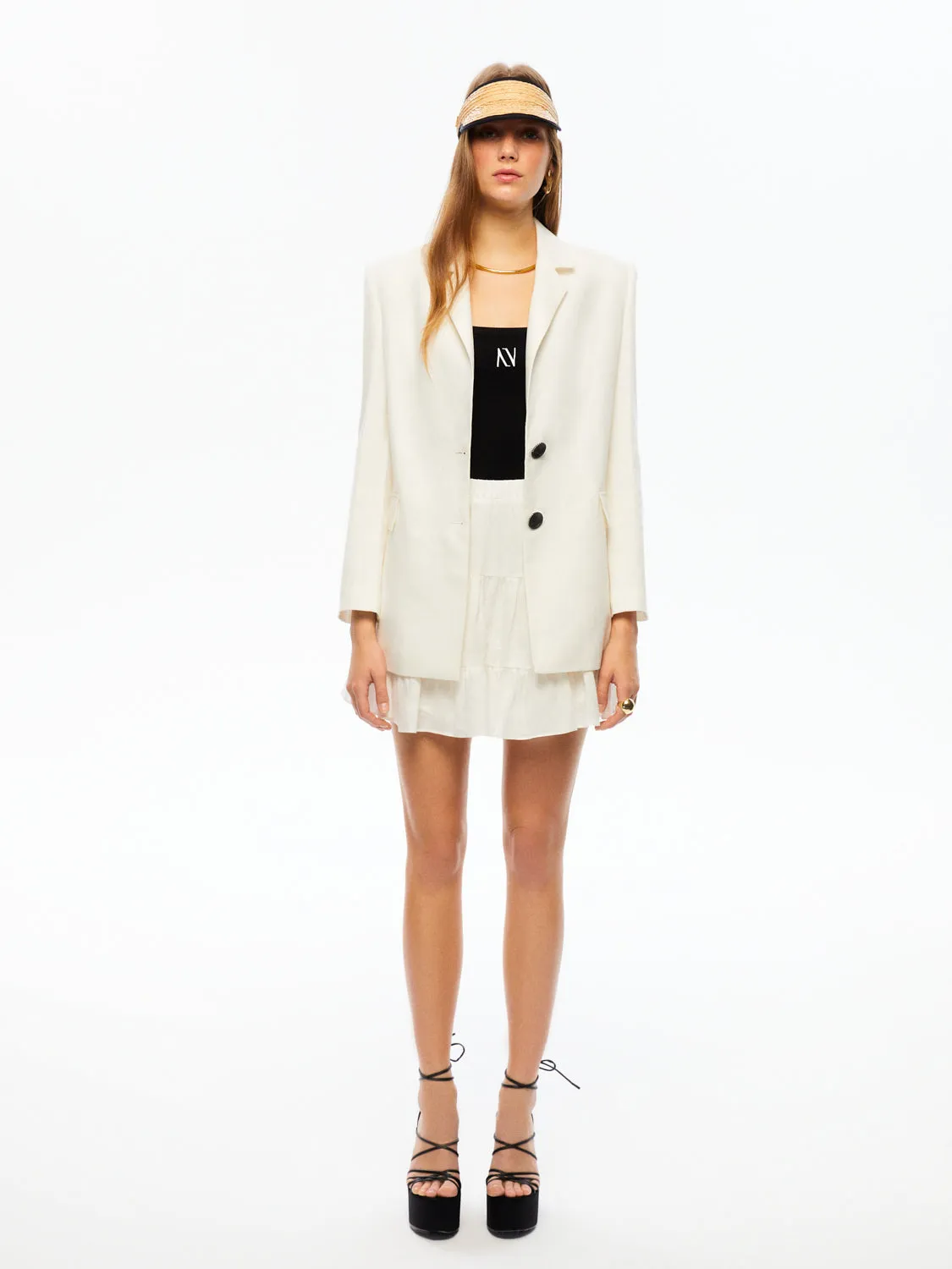 Double-Breasted Linen Jacket