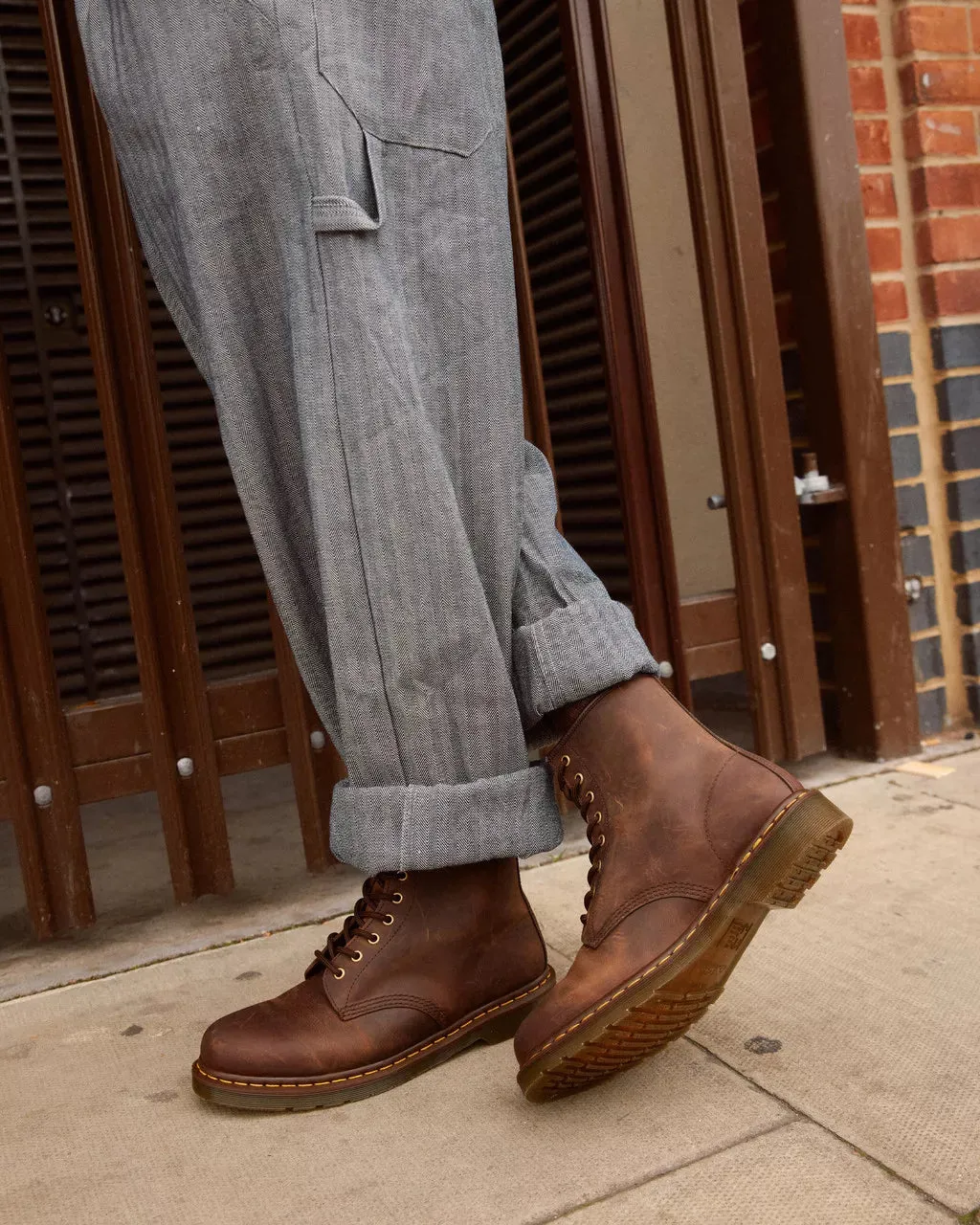 Dr Martens Shoes Mens 1460 Gaucho Crazy Horse Boots in Gaucho