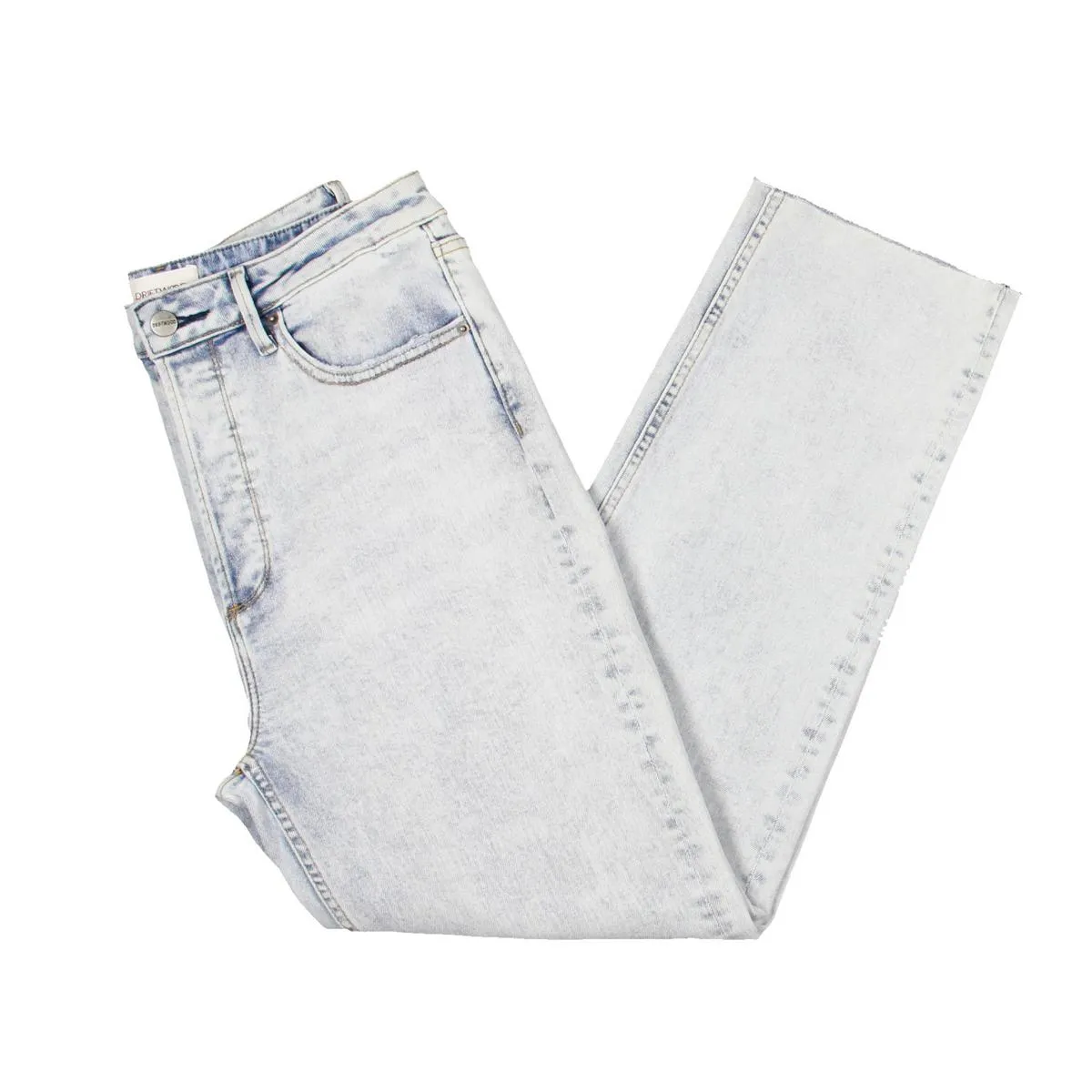 Driftwood Womens High Rise Raw Hem Straight Leg Jeans