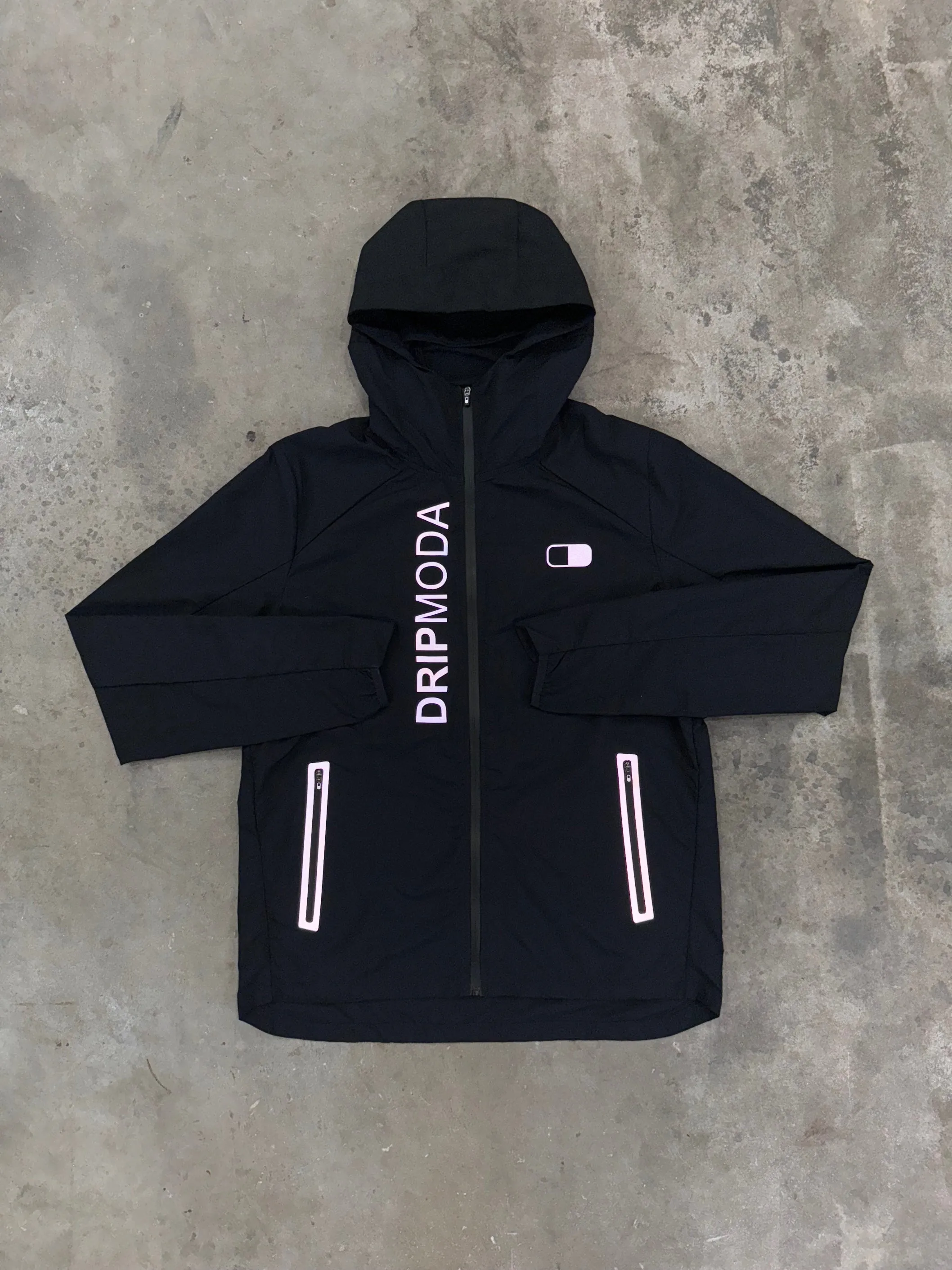 DripModa Arcs Windbreaker - Black
