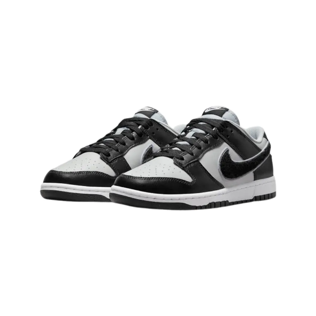 Dunk Low Chenille Swoosh Black Grey White Nike Dunk