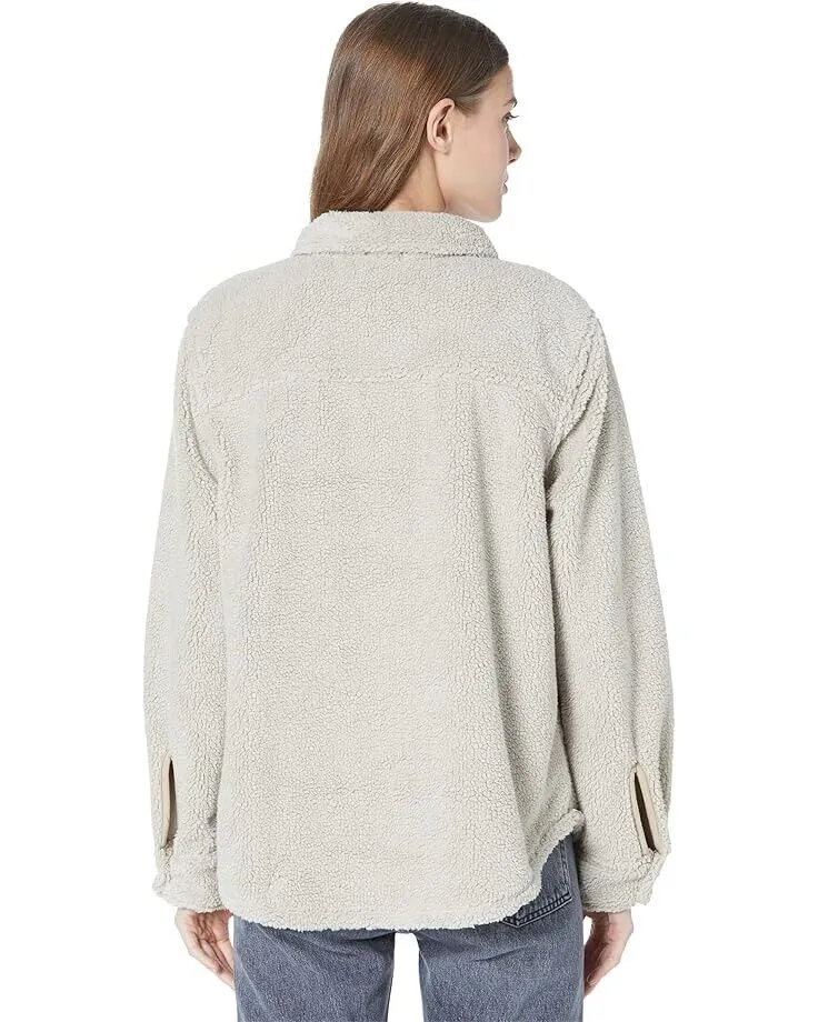 Dylan by True Grit Women's Medium Sandstone Sherpa Shirt Jacket Shacket JDM002