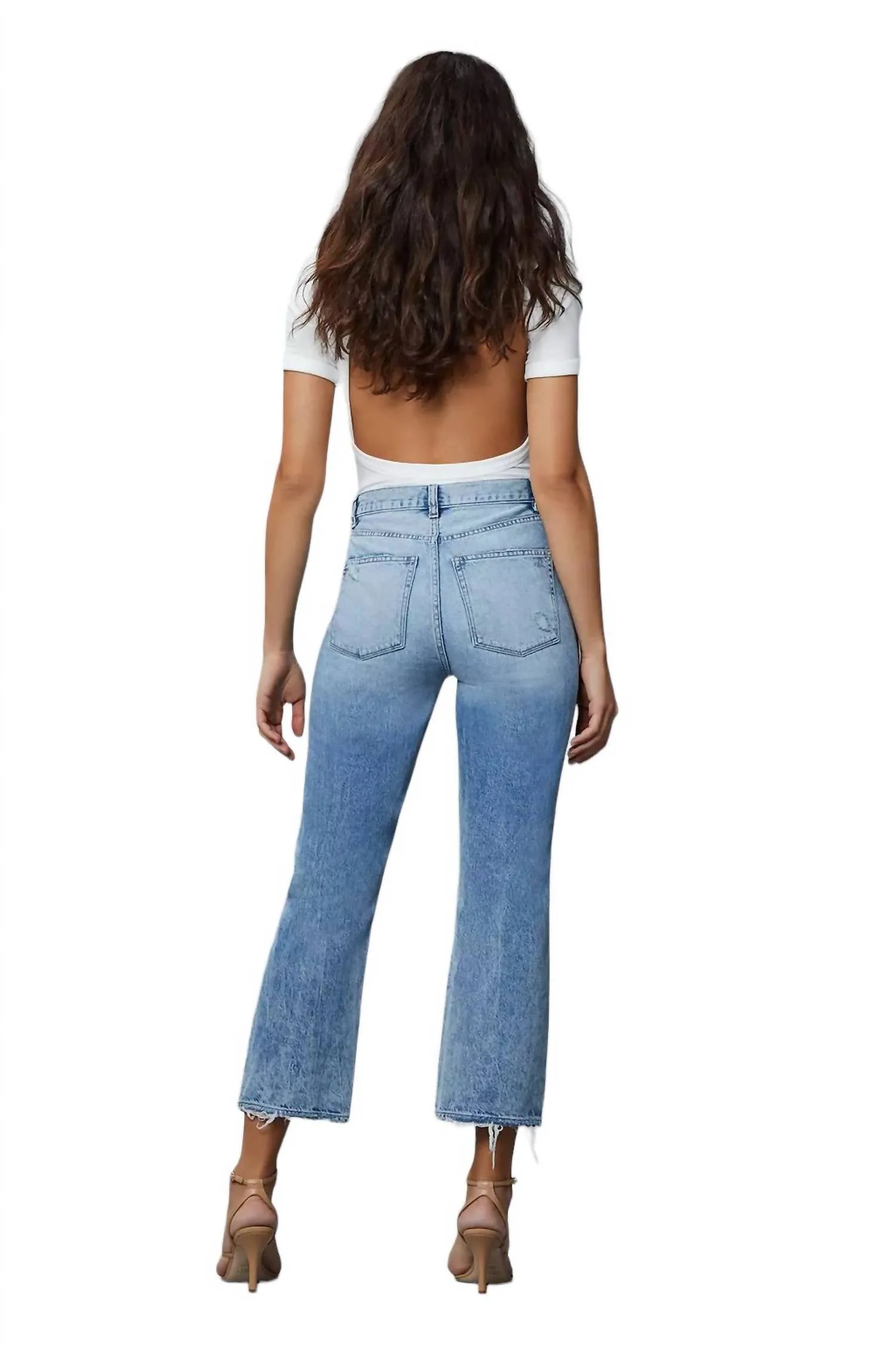 Emilie Straight Ultra High Rise Jean In Super Light Shredded