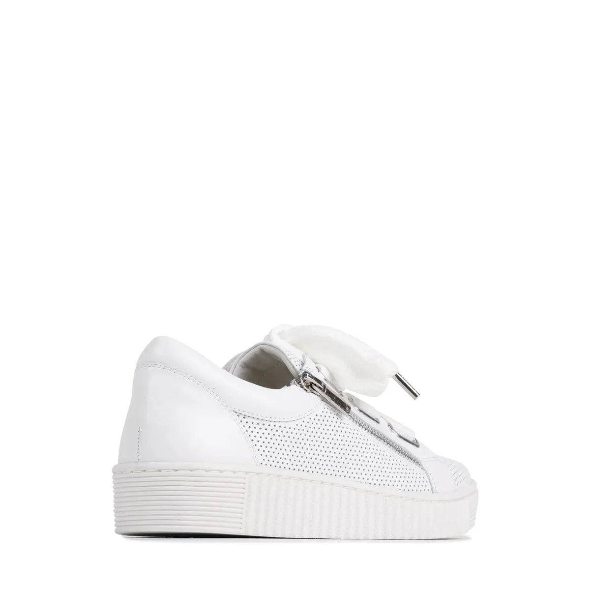 EOS Jovi White Perforated Leather Shoes_Eos