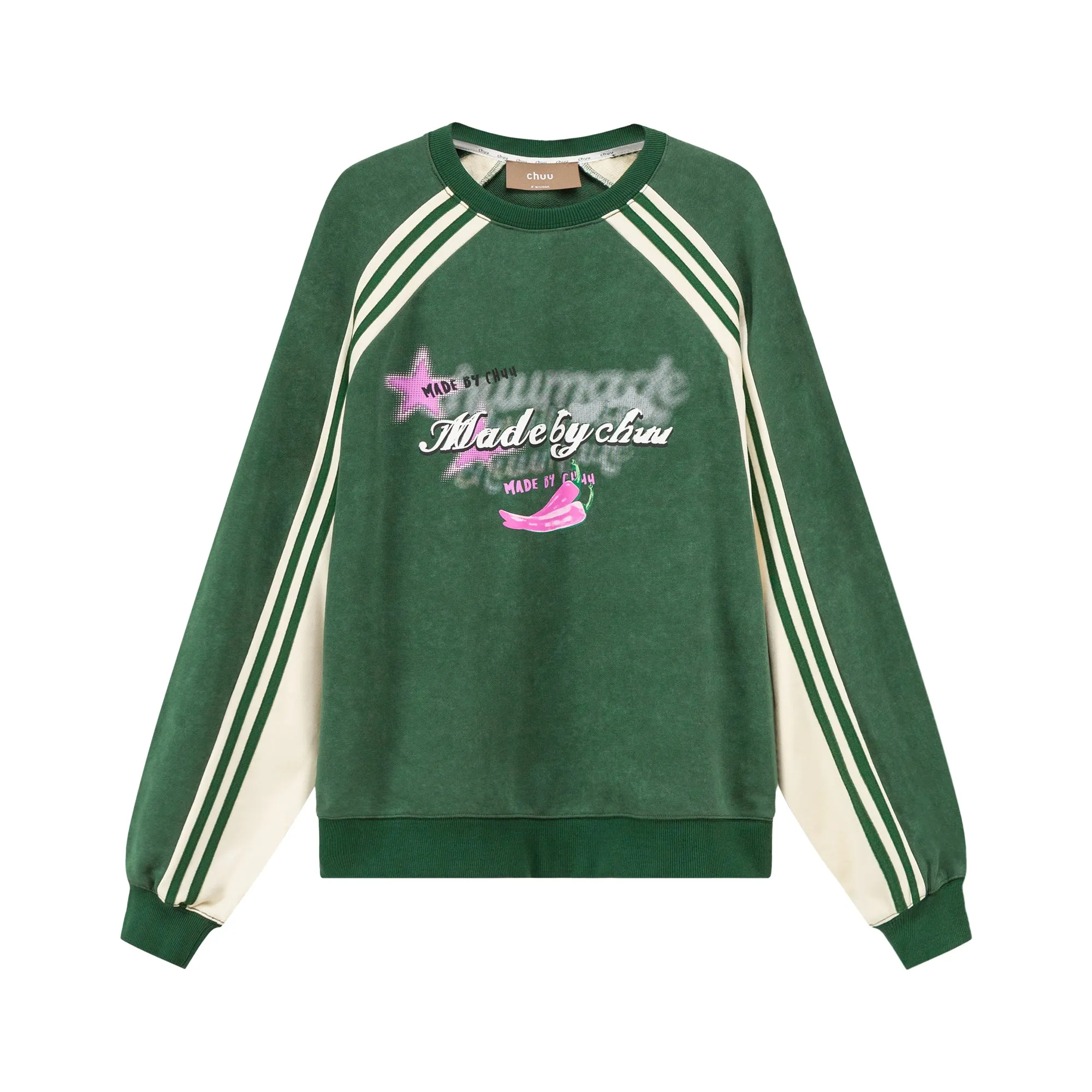 Fireworks At Night Printed Raglan Sweatshirt