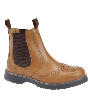 Grafters Mens Brogue Capped Twin Gusset Chelsea Boots Grafters Shoes
