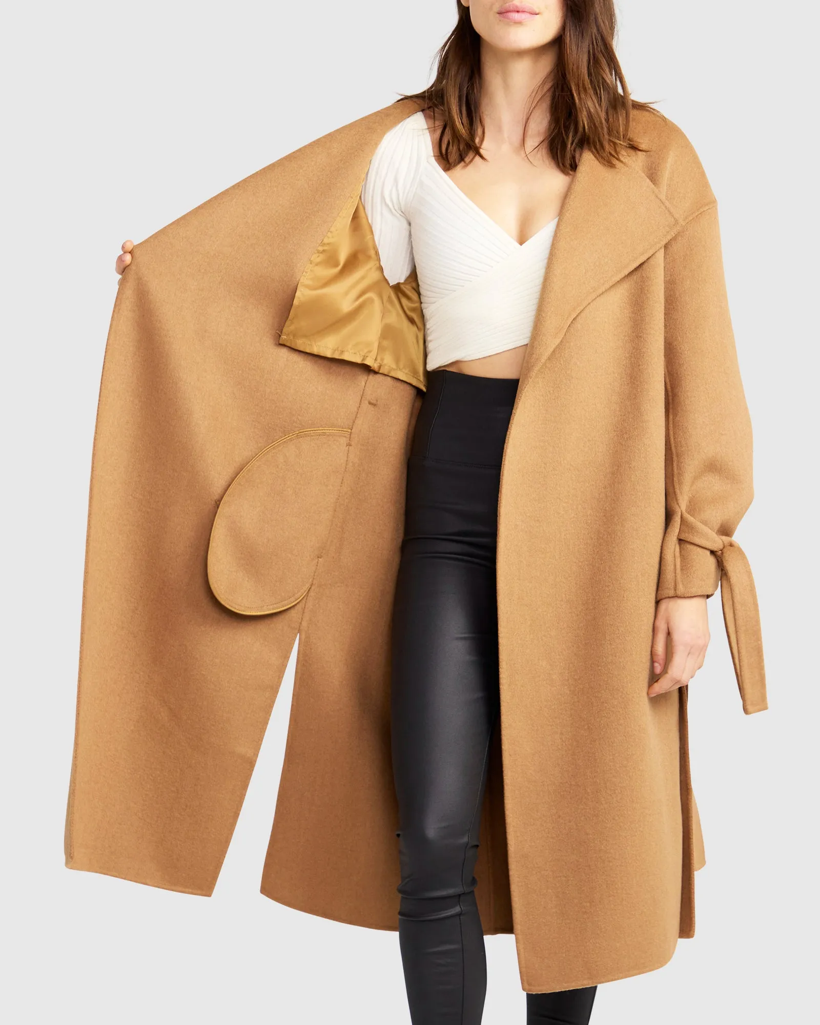 Head Over Heels Collarless Robe Coat