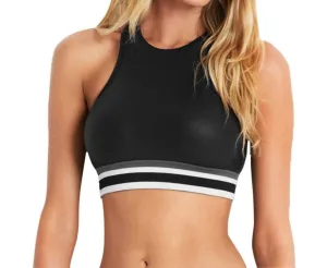 High Neck Low Impact Sports Bra In Black