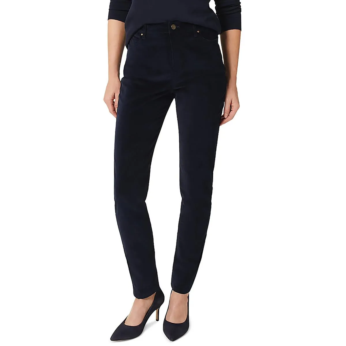 Hobbs Womens Mid Rise Velvet Straight Leg Jeans