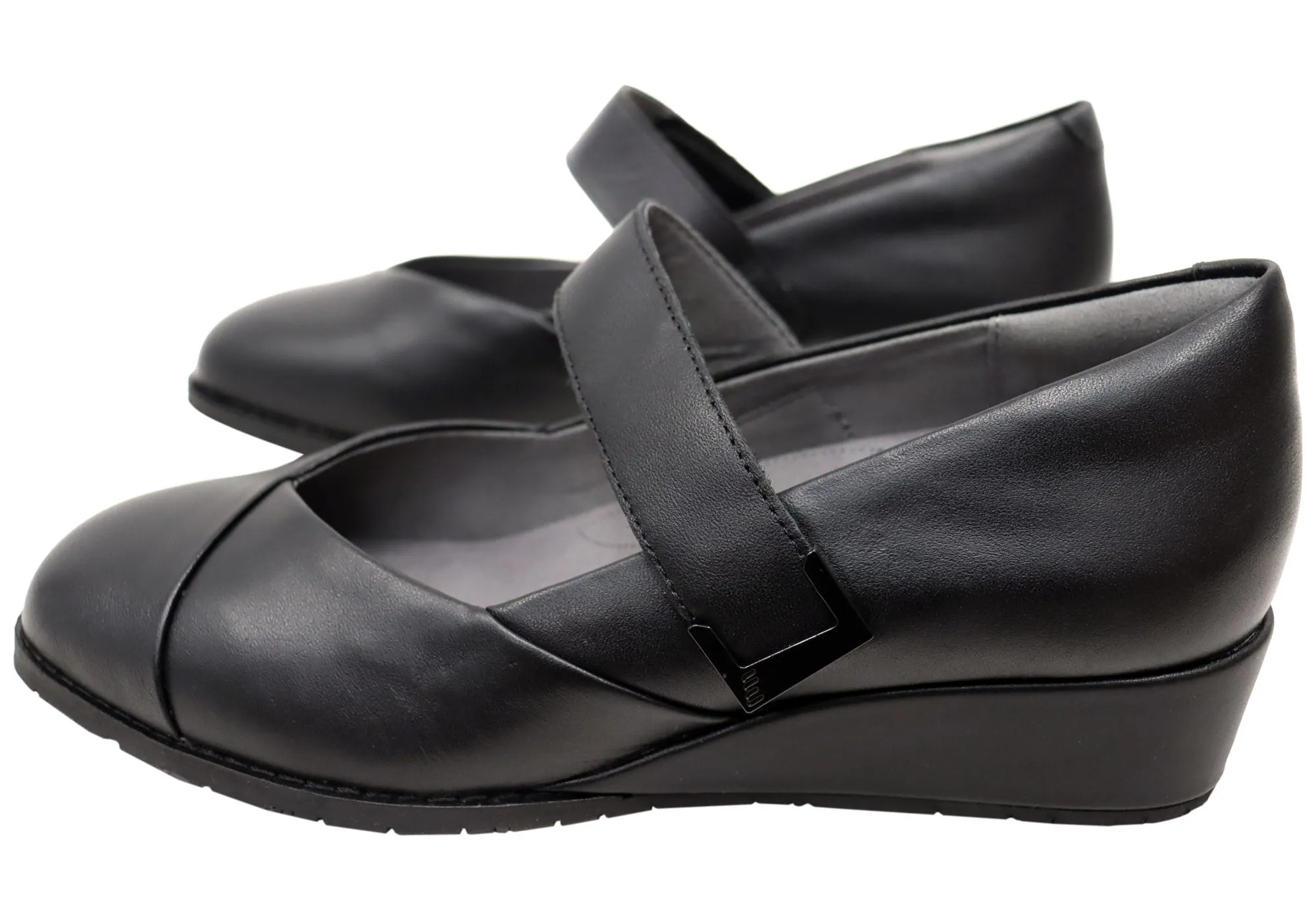 Homyped Lavish MJ Womens Leather Mary Jane Wedge Shoes Homyped Shoes