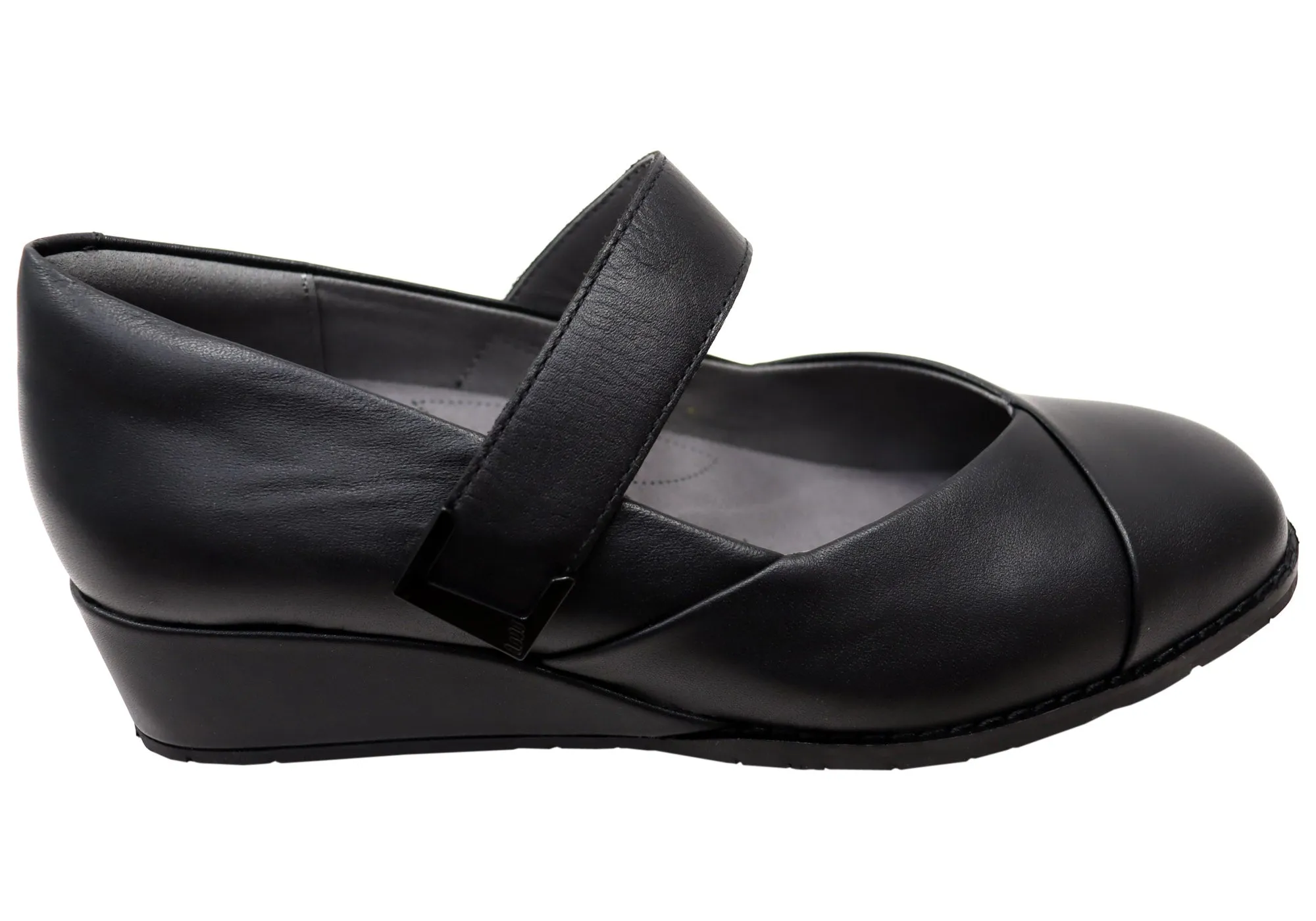 Homyped Lavish MJ Womens Leather Mary Jane Wedge Shoes Homyped Shoes