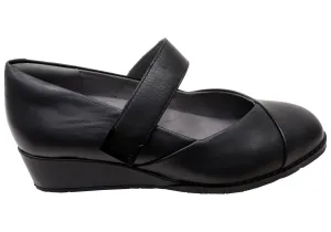 Homyped Lavish MJ Womens Leather Mary Jane Wedge Shoes Homyped Shoes