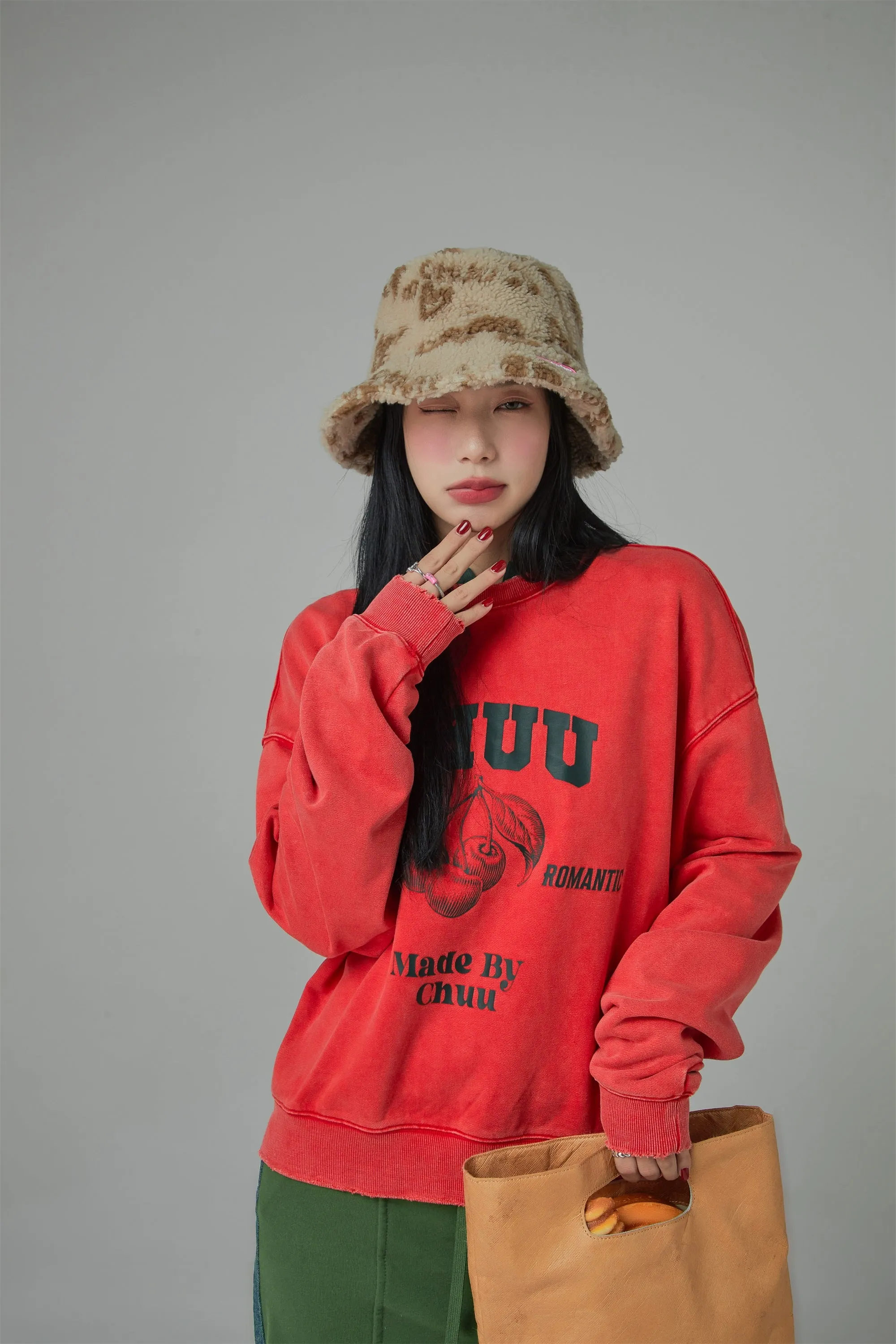 Hopeless Romantic Cherry Print Sweatshirt