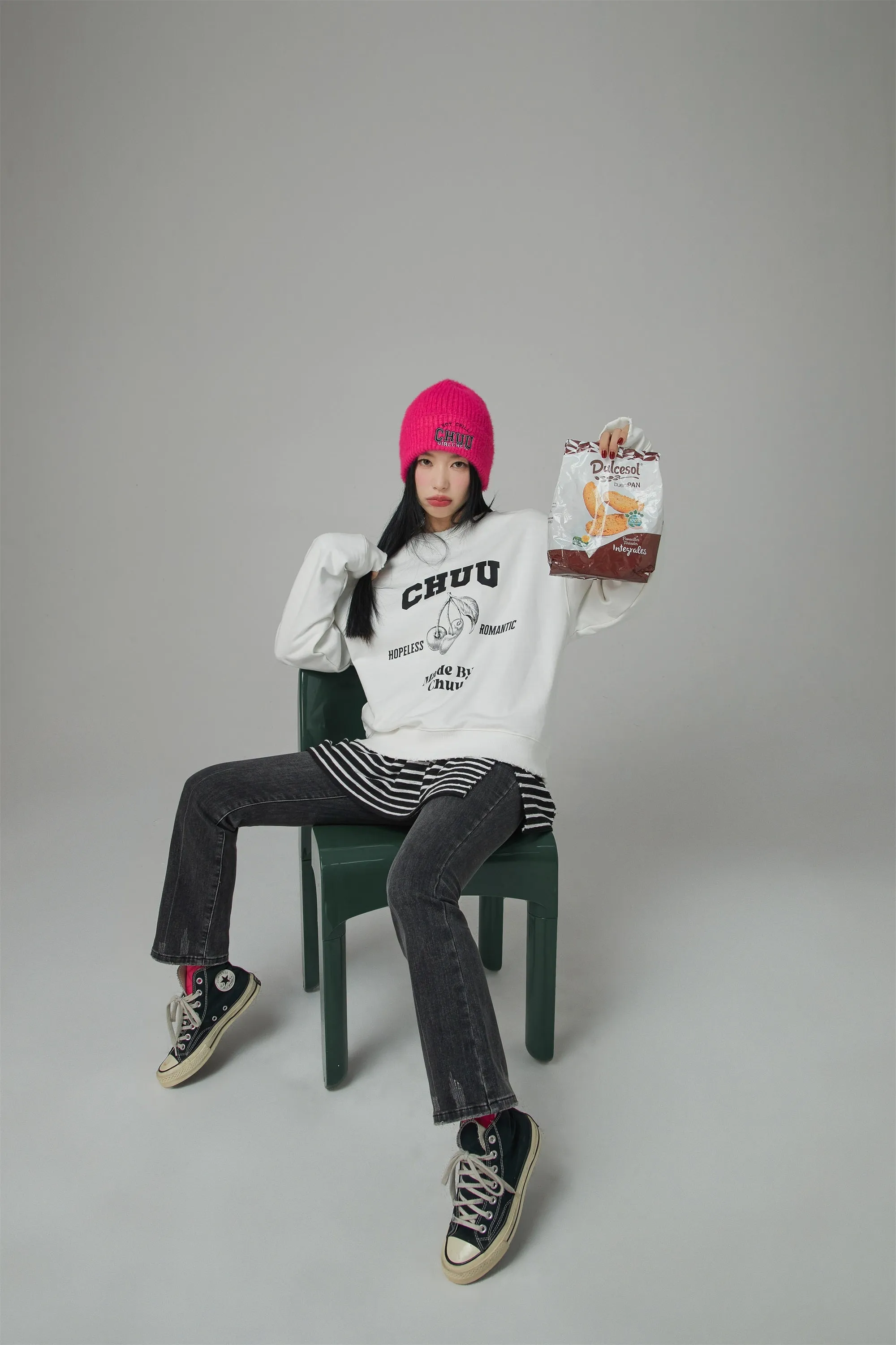 Hopeless Romantic Cherry Print Sweatshirt