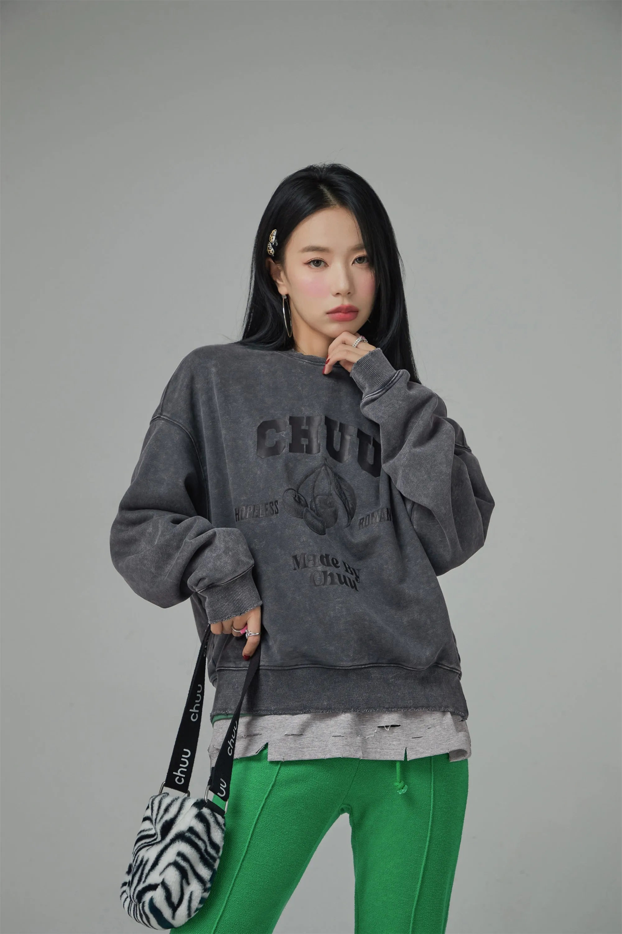 Hopeless Romantic Cherry Print Sweatshirt