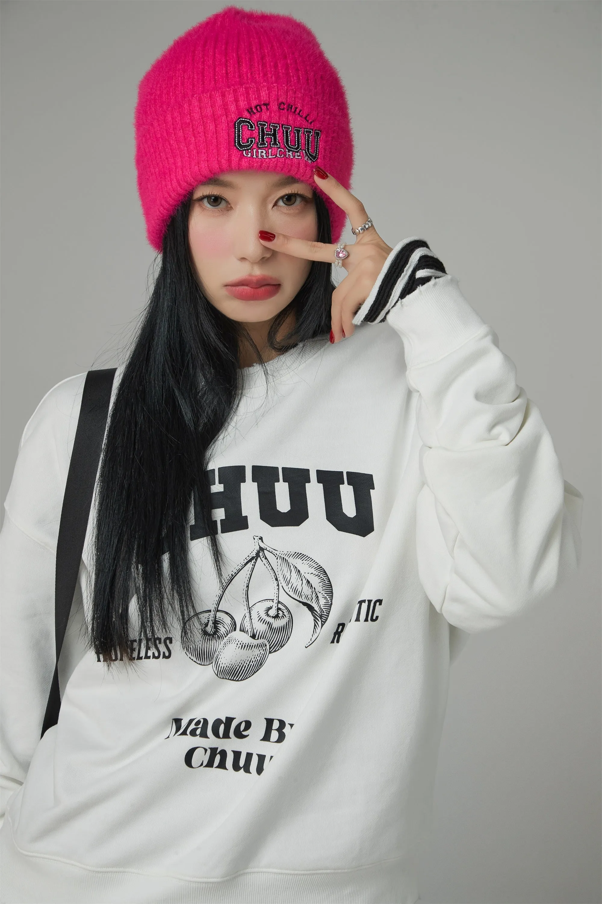 Hopeless Romantic Cherry Print Sweatshirt