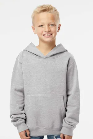 Independent Trading Company Youth Hooded Sweatshirt Hoodie w/ Pouch Pocket - Heather Grey