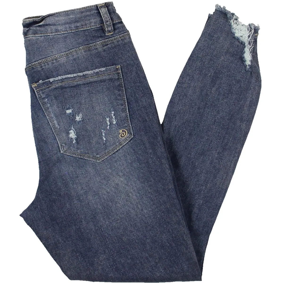 Indigo Rein Womens Juniors Destroyed Denim Ankle Jeans