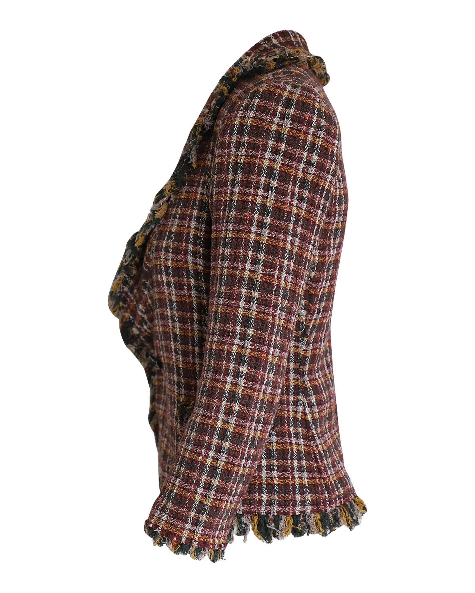 Isabel Marant Etoile Nicole Checked Tweed Double Breasted Blazer in Multicolor Cotton