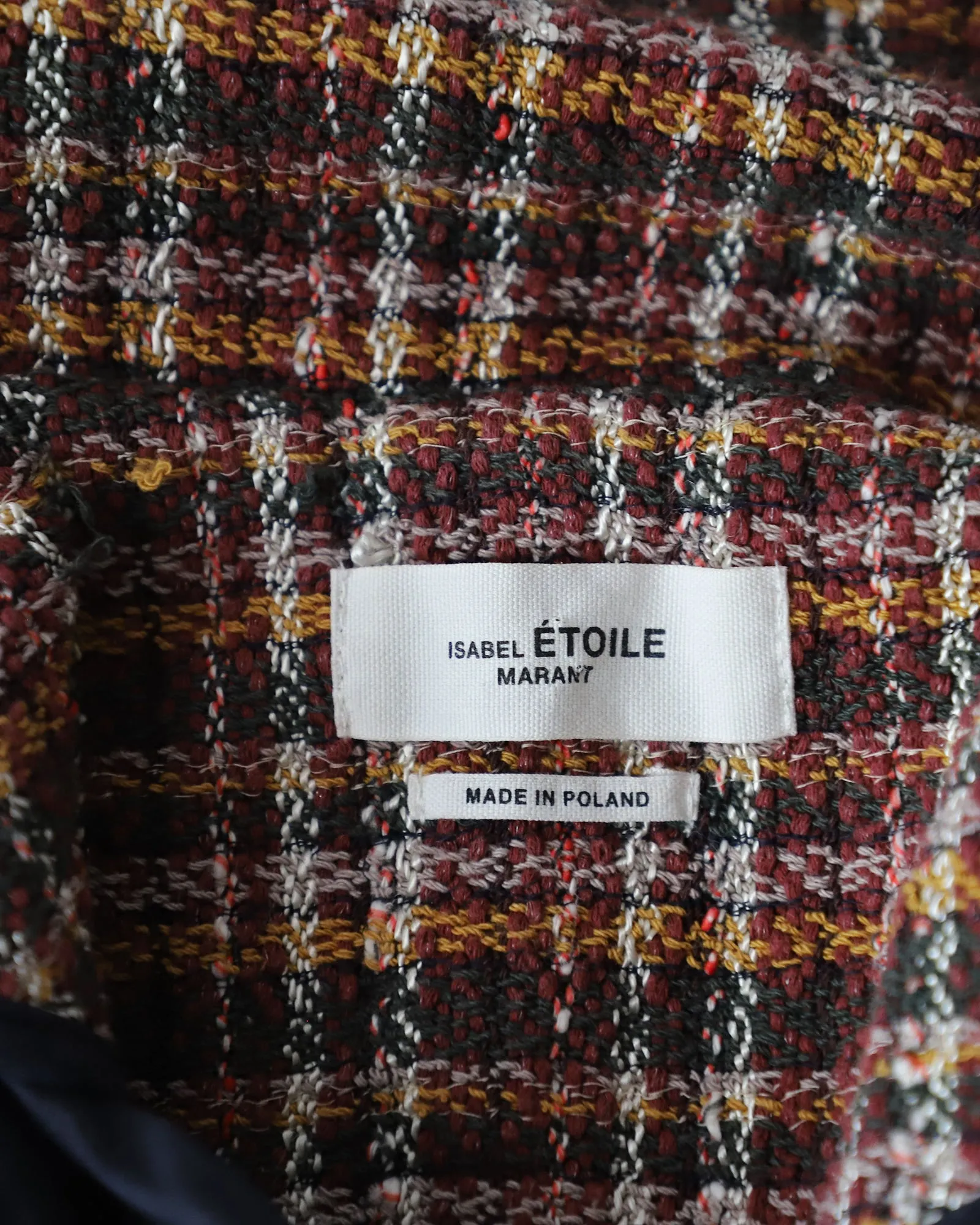 Isabel Marant Etoile Nicole Checked Tweed Double Breasted Blazer in Multicolor Cotton