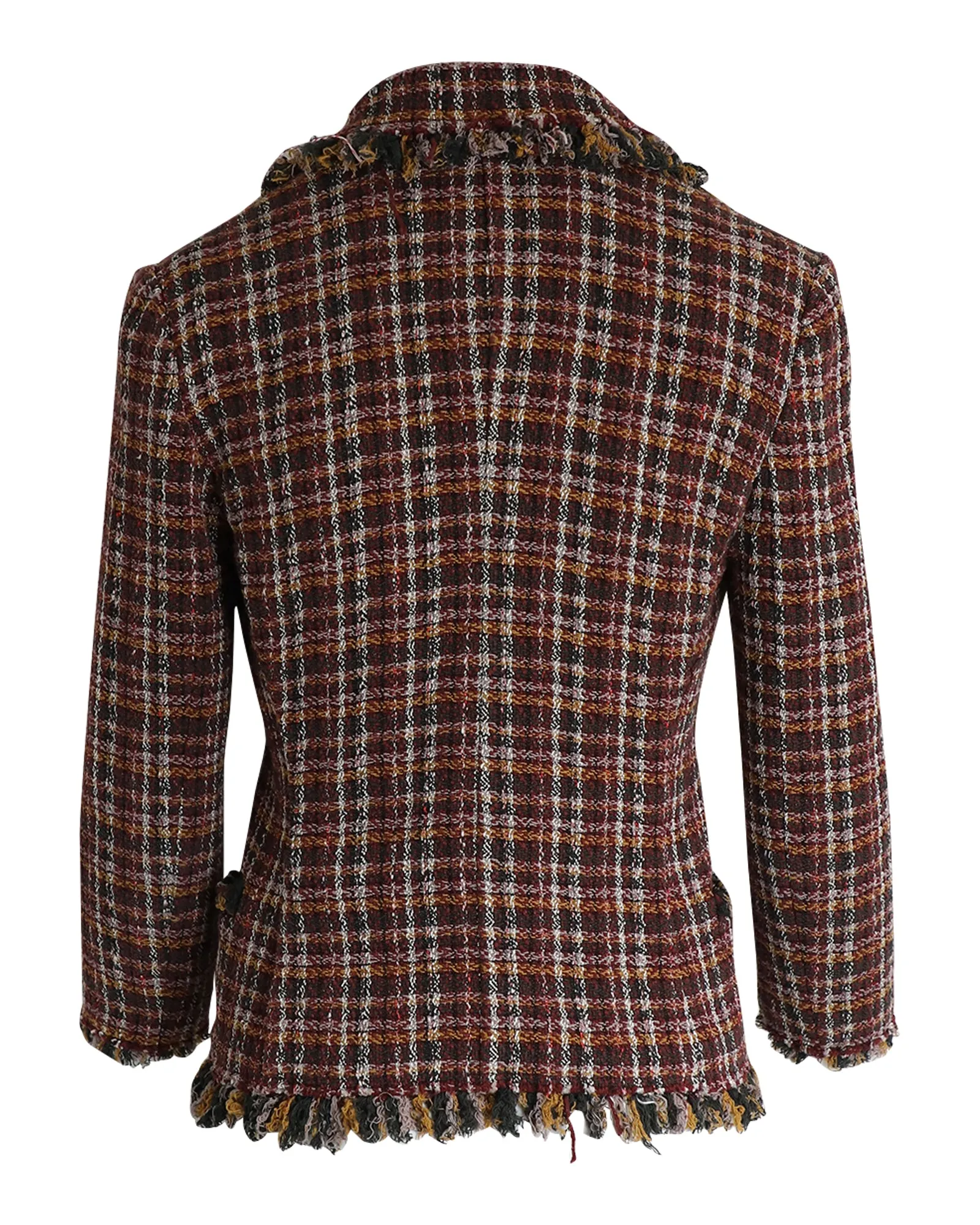 Isabel Marant Etoile Nicole Checked Tweed Double Breasted Blazer in Multicolor Cotton