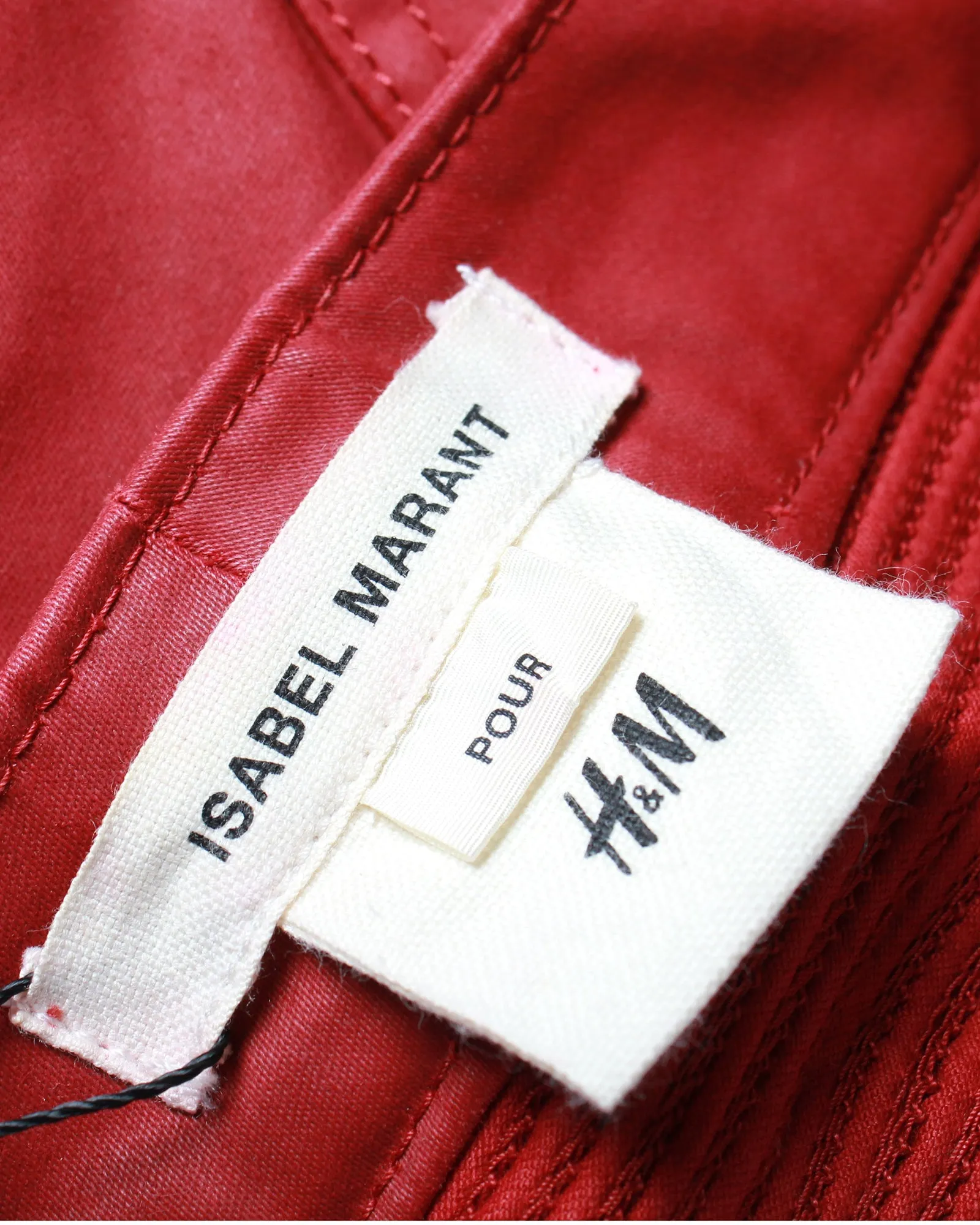 Isabel Marant x H&M Waxed Biker Jeans in Red Cotton