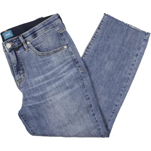 Jag Jeans Womens Raw Hem Denim Straight Leg Jeans