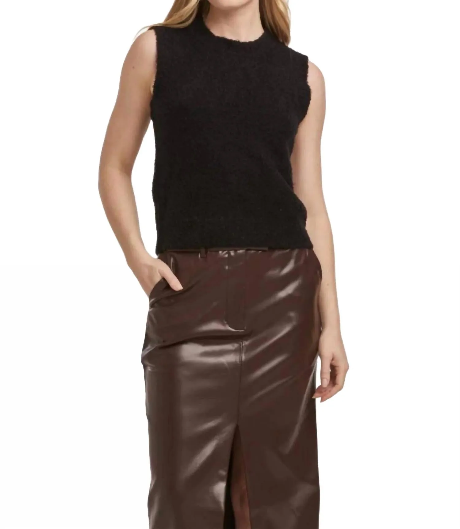 Jen Fitted Sweater In Black