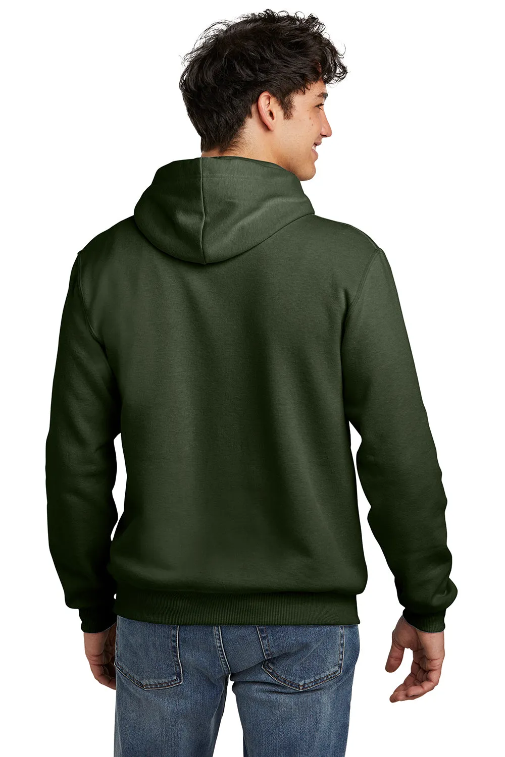 Jerzees Mens Eco Premium Moisture Wicking Hooded Sweatshirt Hoodie w/ Pouch Pocket - Heather Military Green