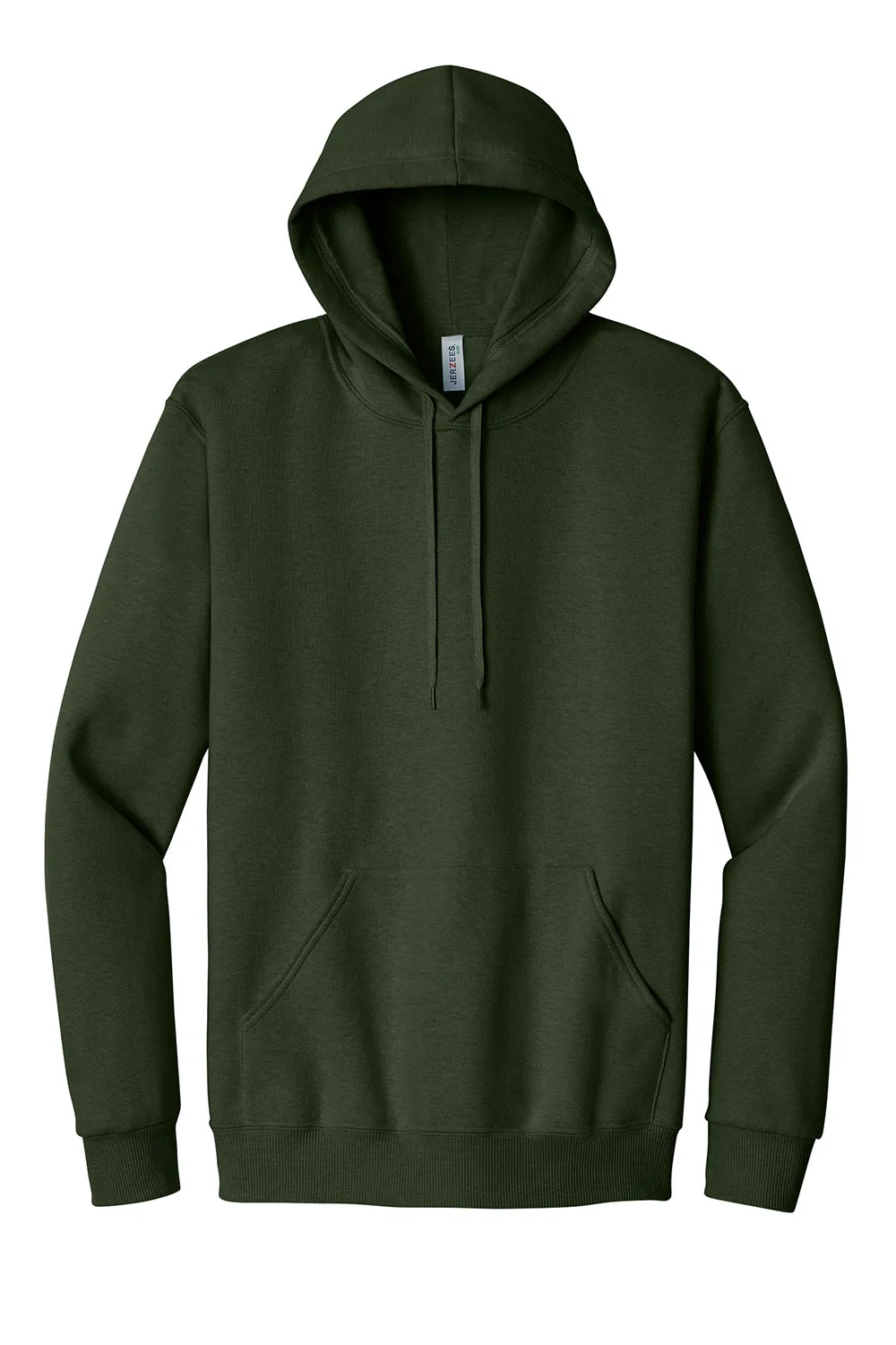 Jerzees Mens Eco Premium Moisture Wicking Hooded Sweatshirt Hoodie w/ Pouch Pocket - Heather Military Green