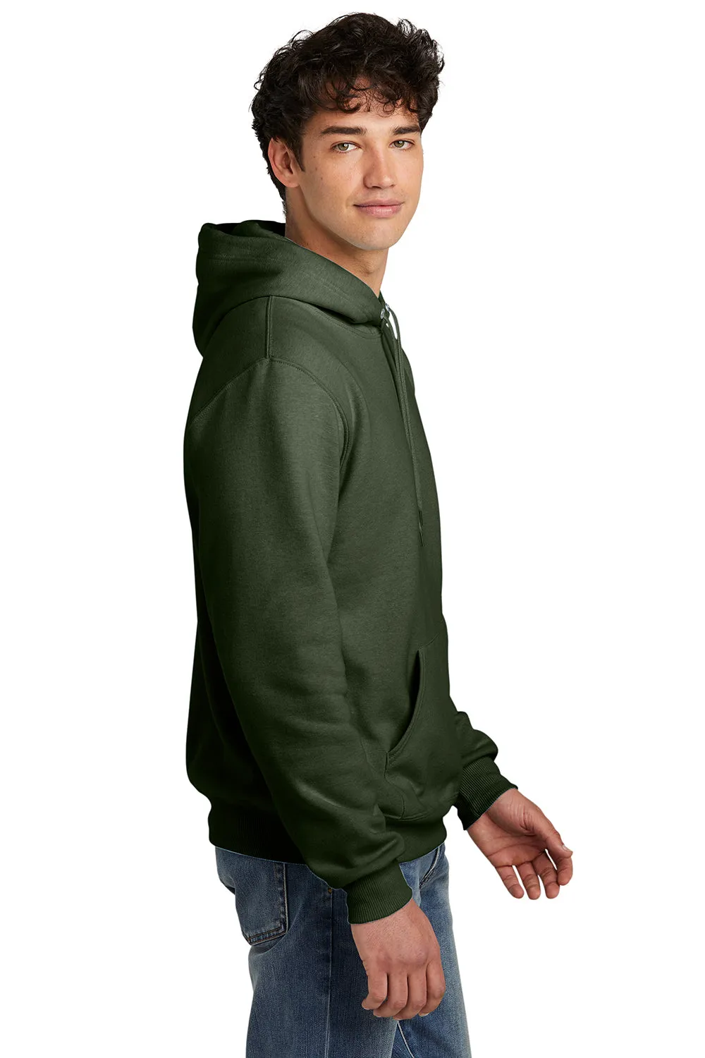 Jerzees Mens Eco Premium Moisture Wicking Hooded Sweatshirt Hoodie w/ Pouch Pocket - Heather Military Green