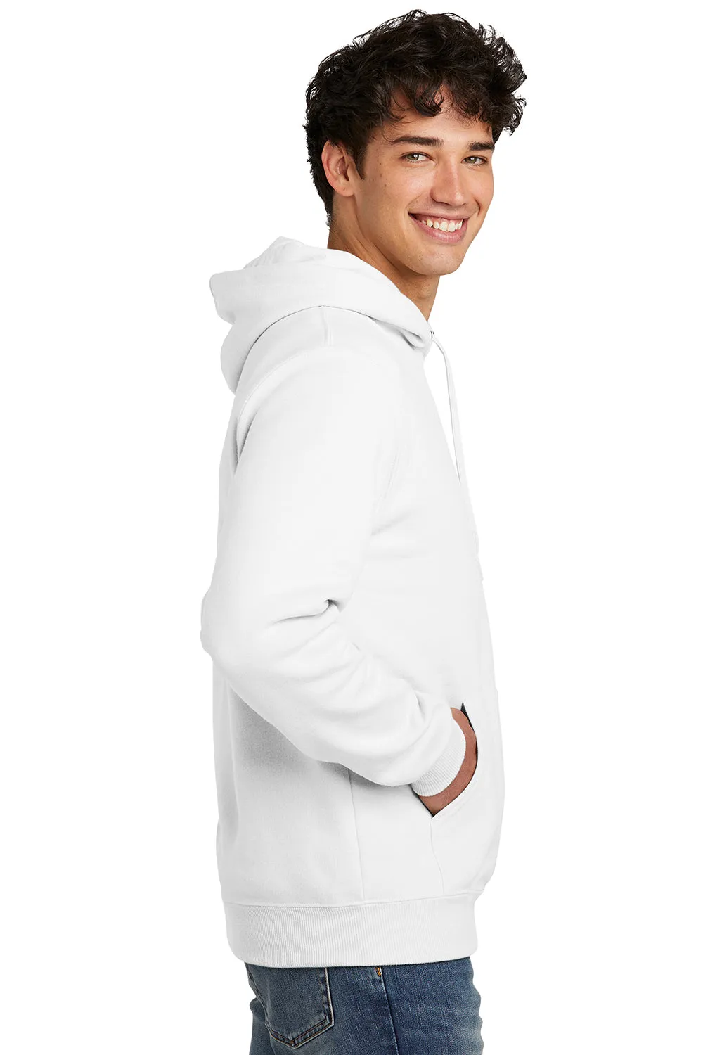 Jerzees Mens Eco Premium Moisture Wicking Hooded Sweatshirt Hoodie w/ Pouch Pocket - White
