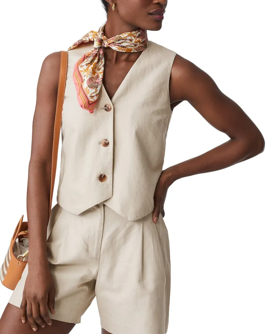 J.McLaughlin Bevin Linen-Blend Vest