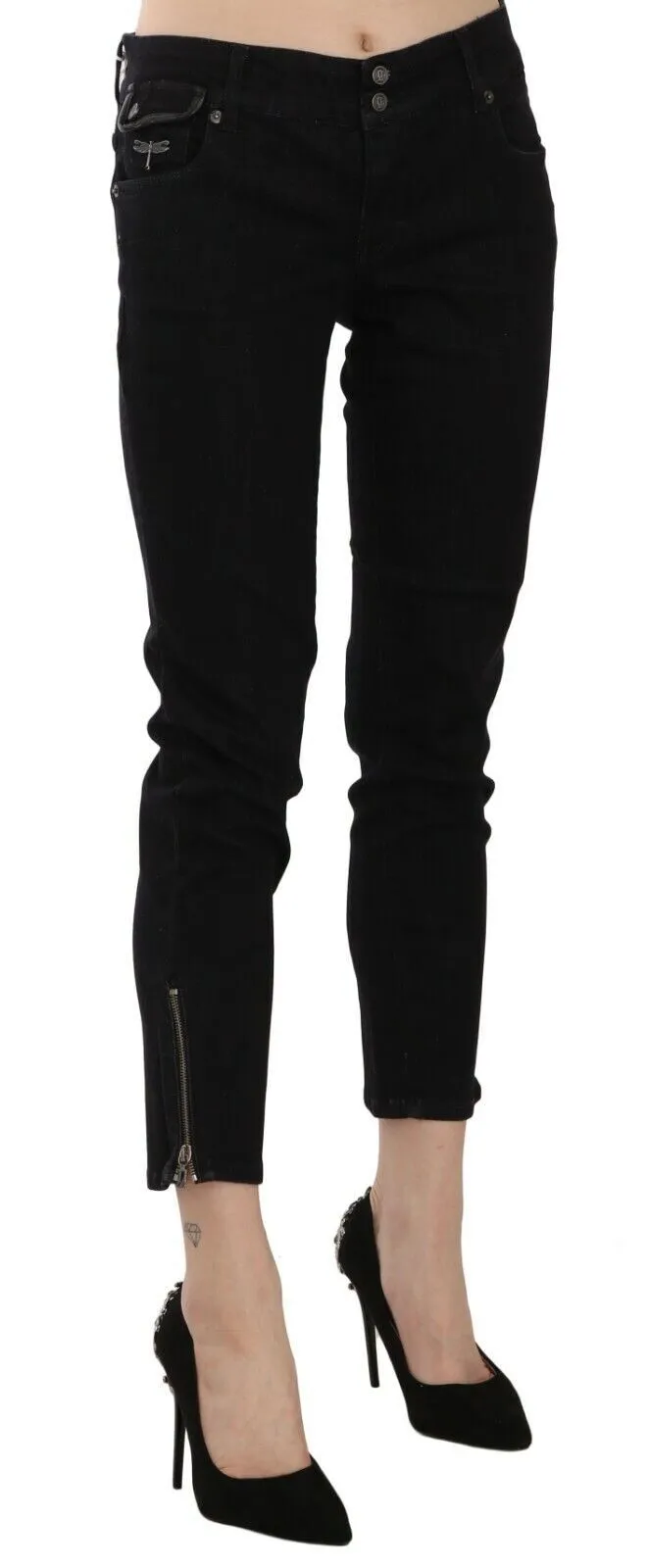 John Galliano Chic  Mid Waist Slim Cropped Women's Jeans