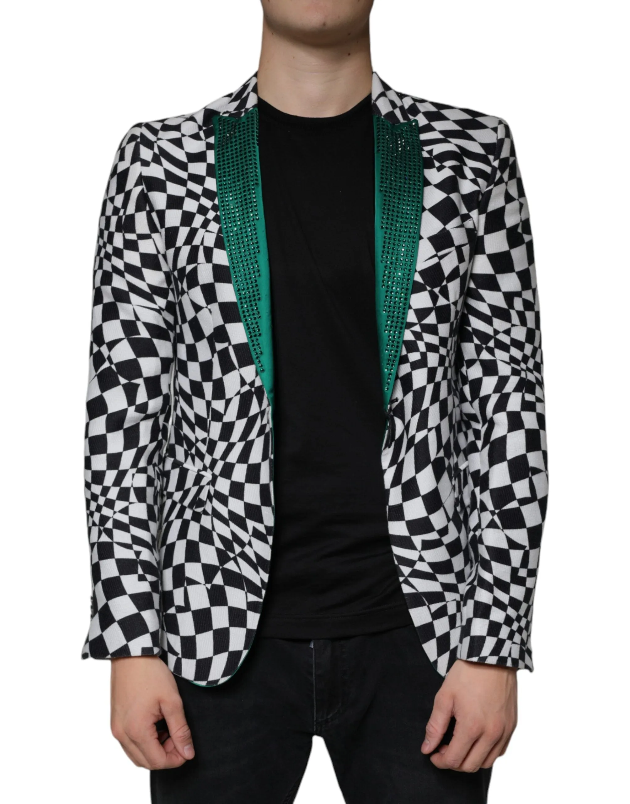 John Richmond   Checke Crystal Single Breasted Men's Blazer (Pre-Owned)