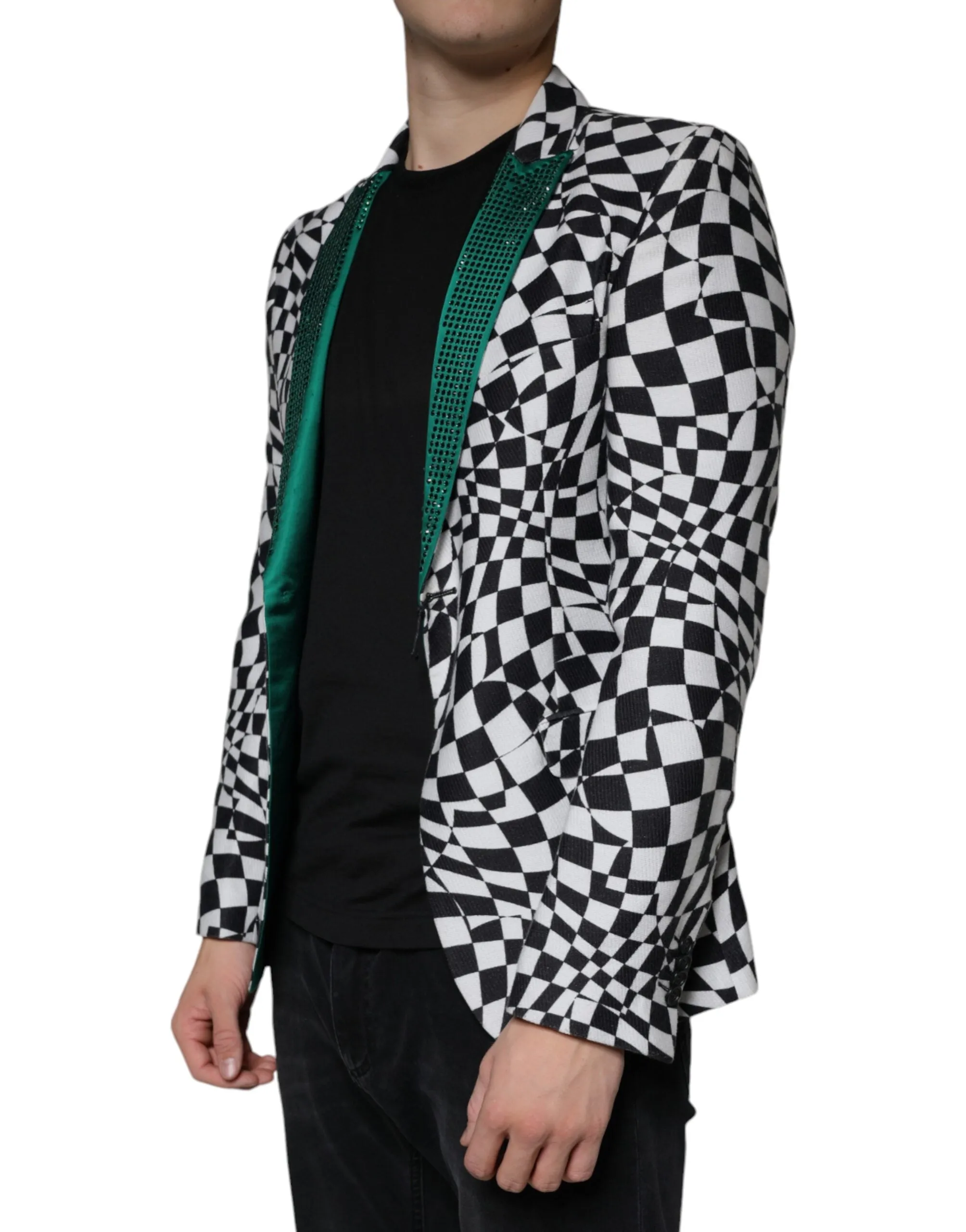 John Richmond   Checke Crystal Single Breasted Men's Blazer (Pre-Owned)