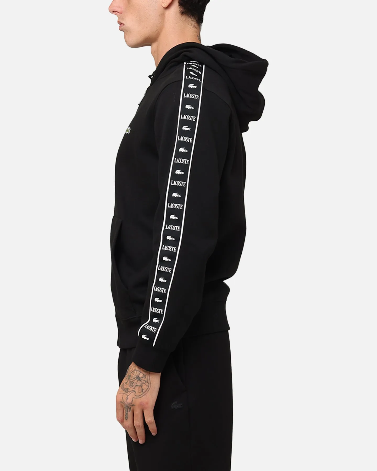 Lacoste 23 Tape Hoodie Black