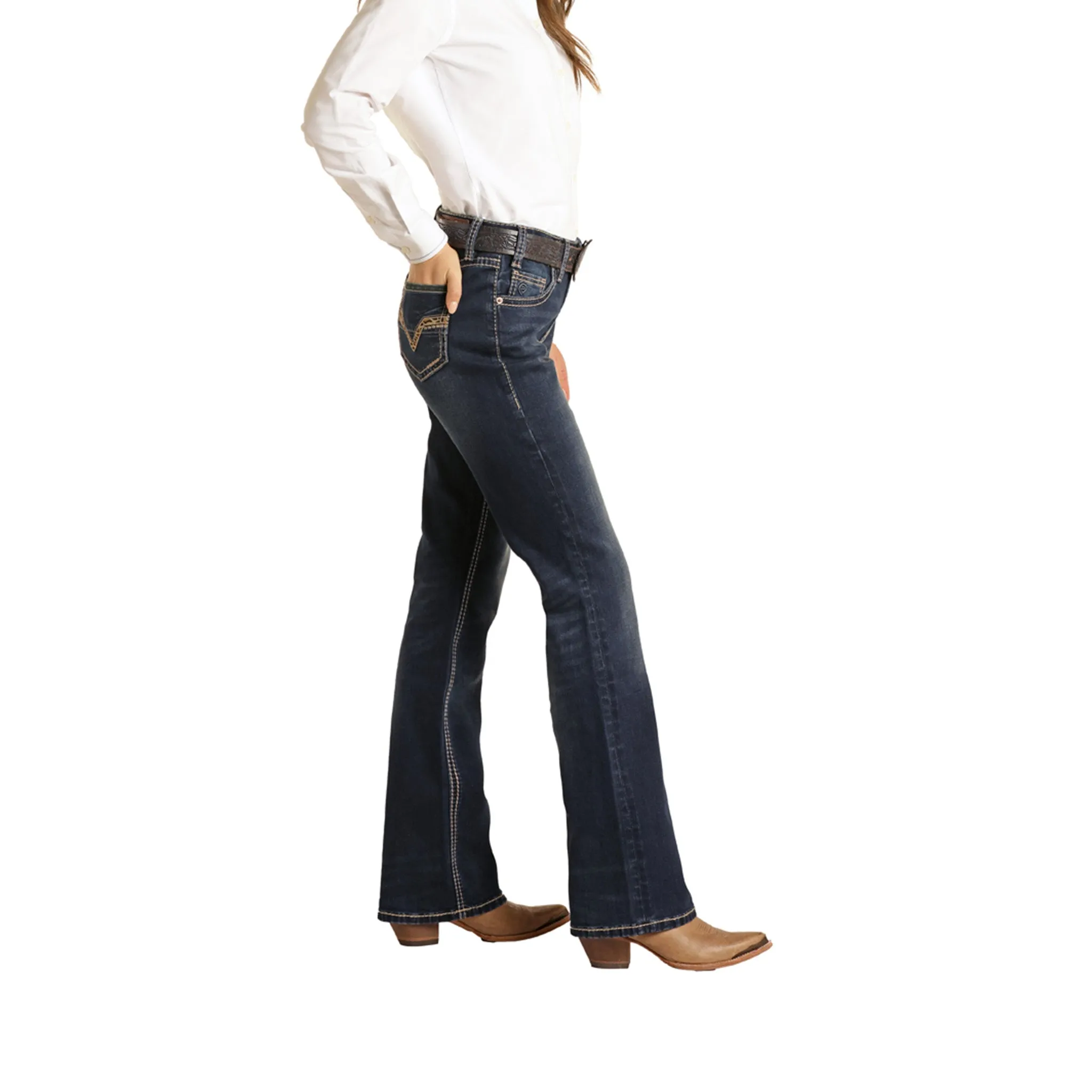 Ladies Cheetah Pocket Riding Jean