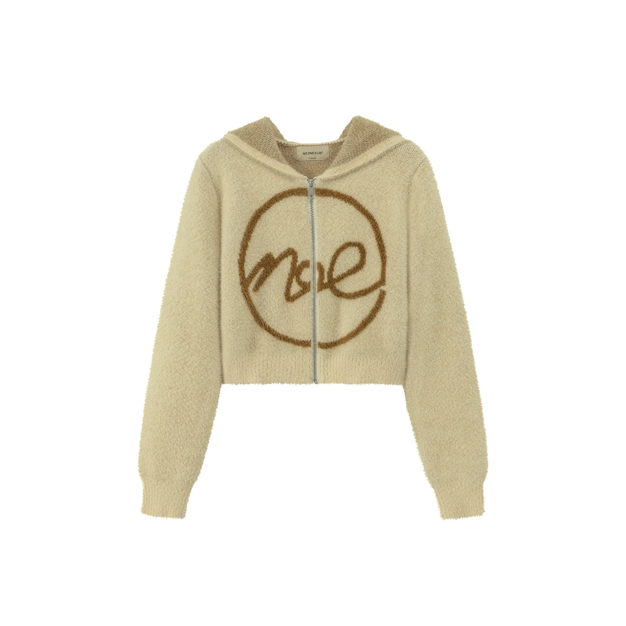 Lettering Knit Hoodie