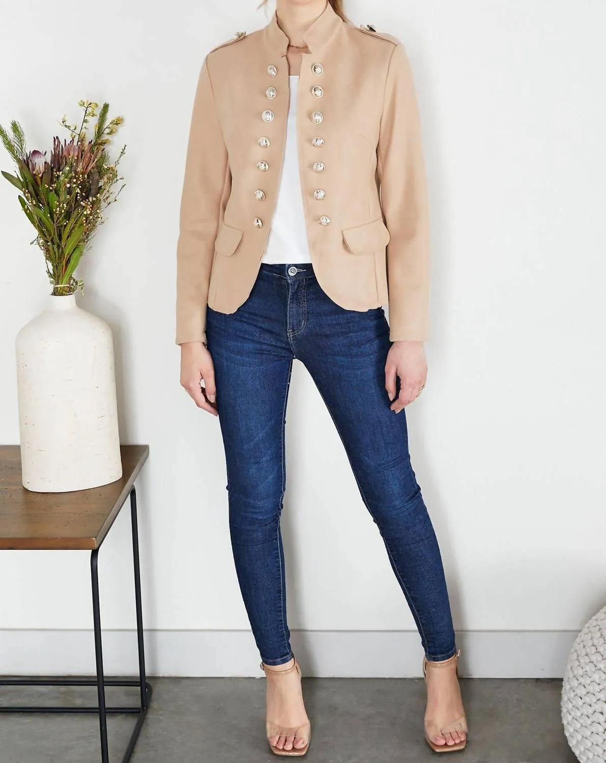 Light Felt Wool Sargent Pepper Jacket In Beige