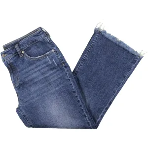 Liverpool Los Angeles Womens Hannah Crop Flare Frayed Hem Denim Cropped Jeans
