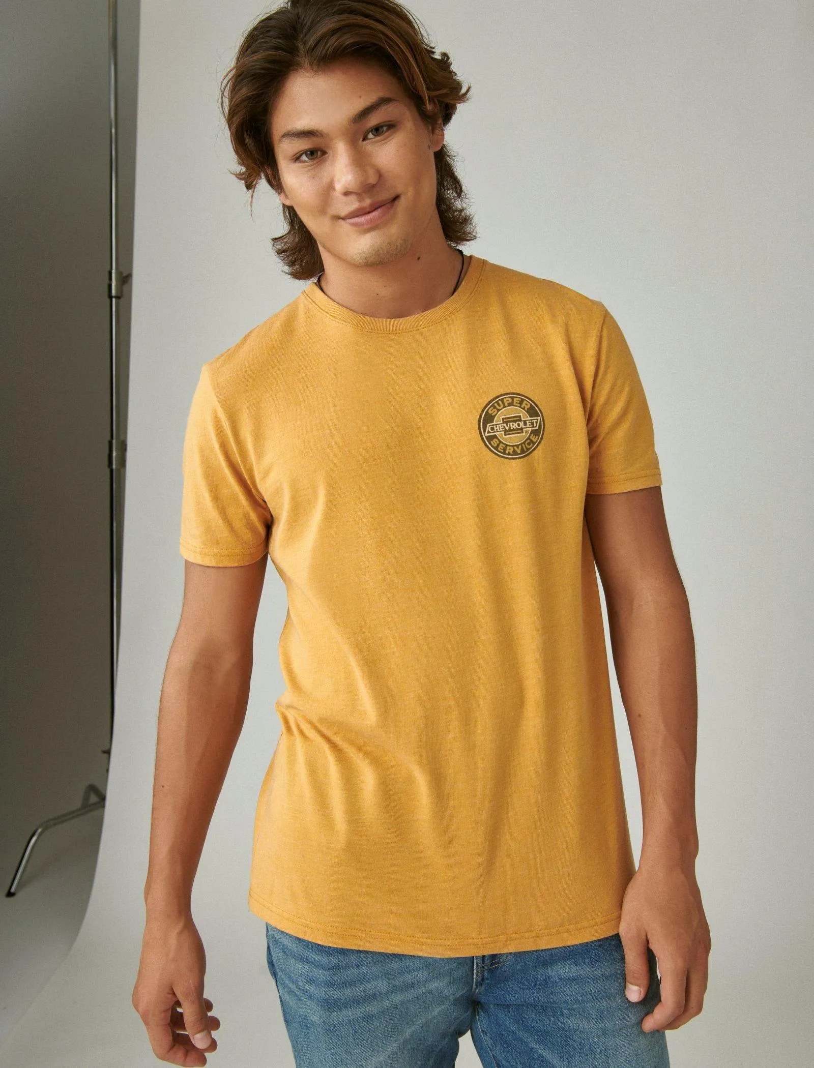 Lucky Brand Chevy Parts Graphic Tee Golden Spice Lucky Brand
