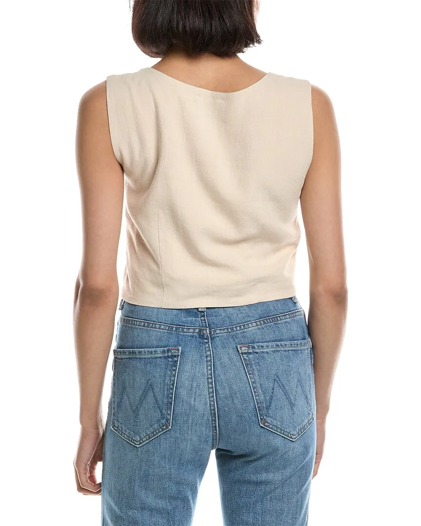 LUXE ALWAYS Linen-Blend Top