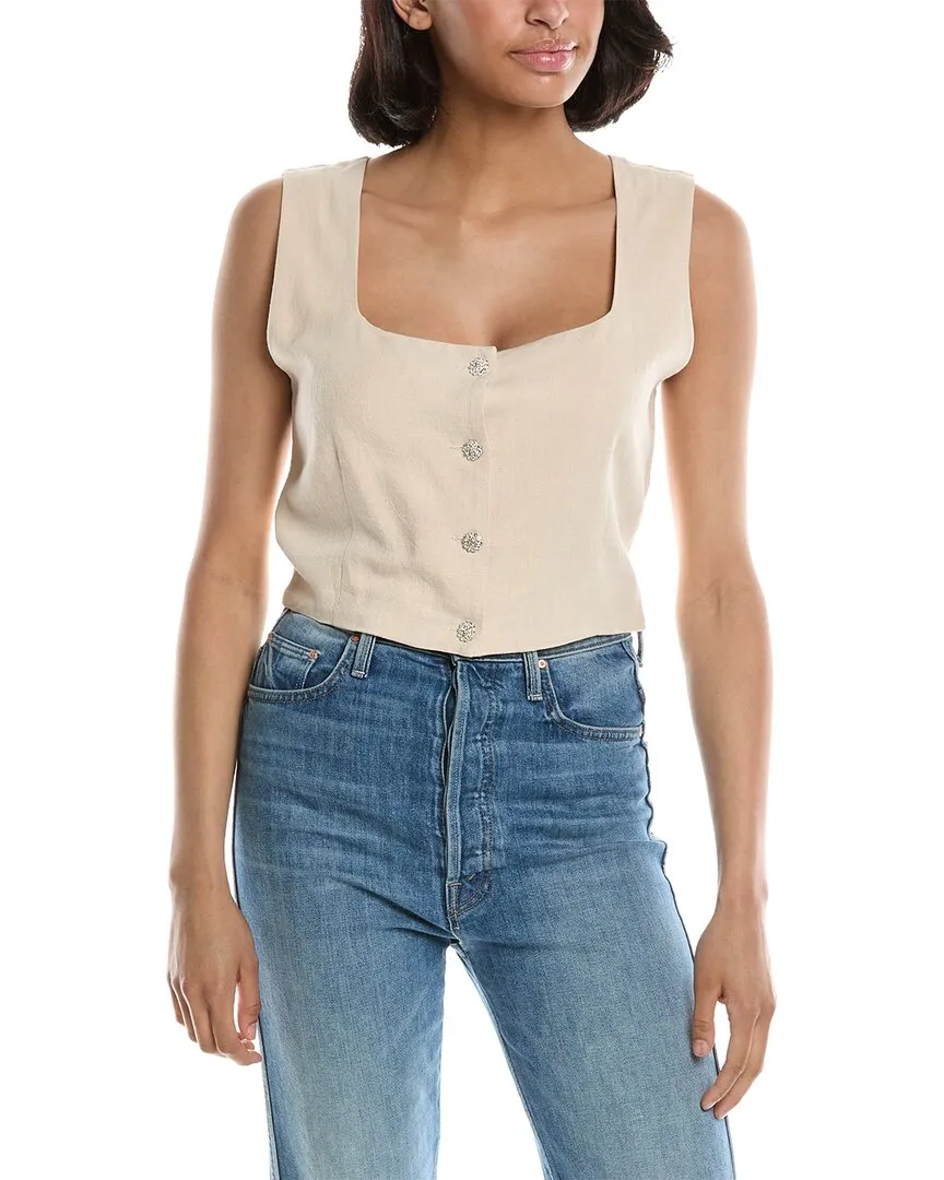 LUXE ALWAYS Linen-Blend Top