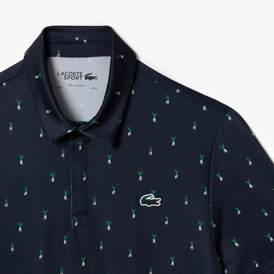 Men’s Golf Printed Recycled Polyester Polo Navy Blue