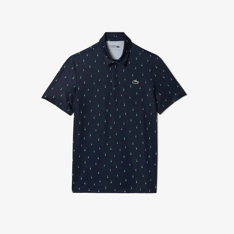 Men’s Golf Printed Recycled Polyester Polo Navy Blue